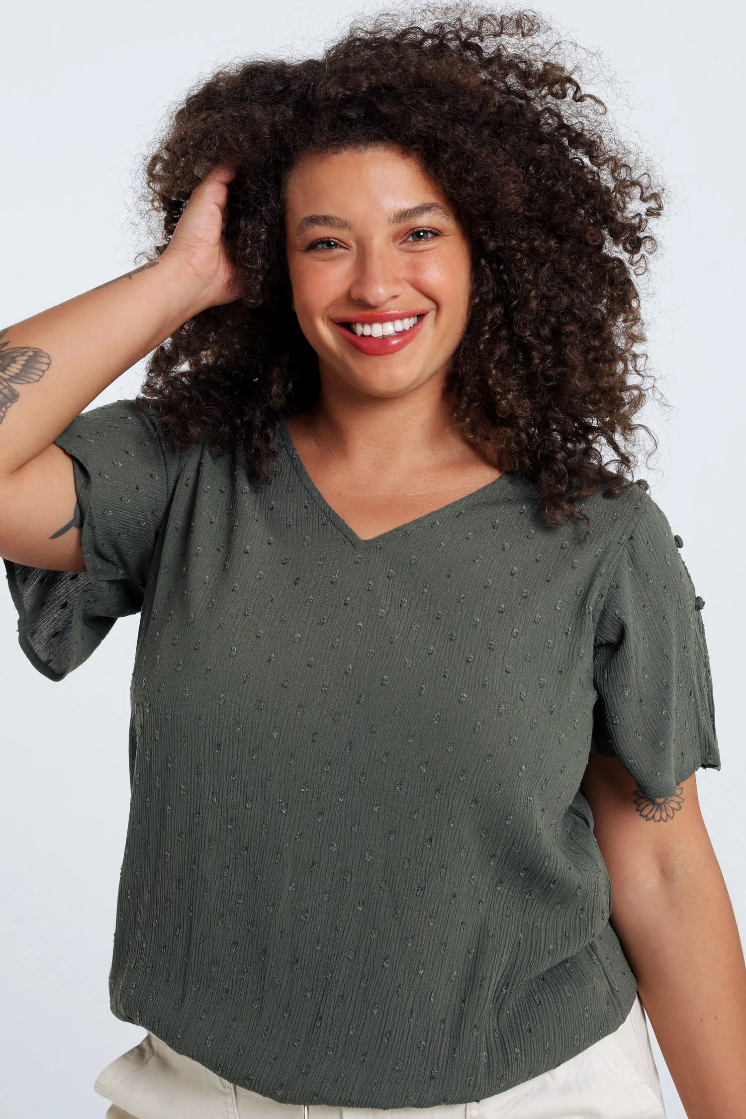 Blouse en viscose unie - Image 12
