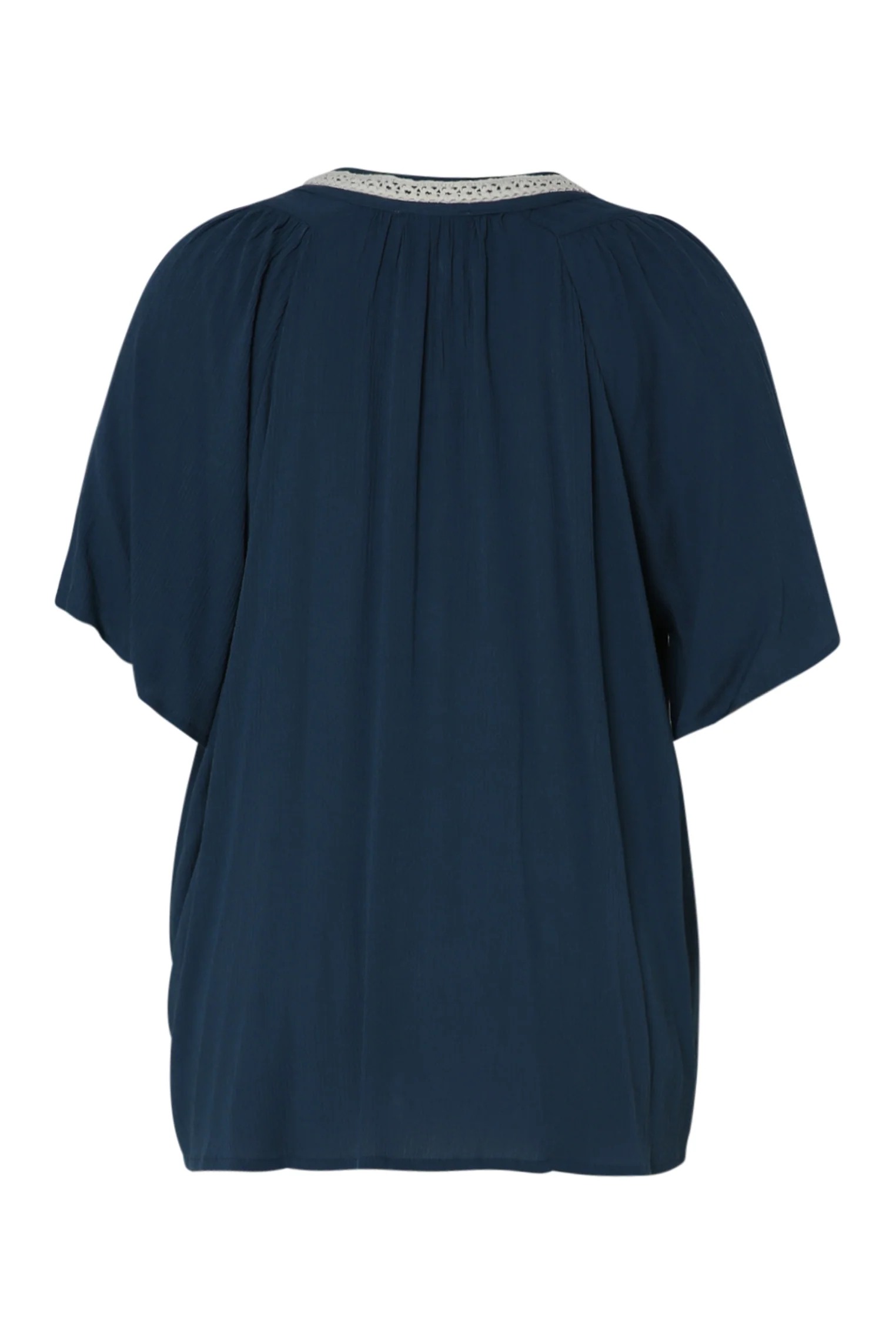 Blouse en viscose unie et macramé - Image 11