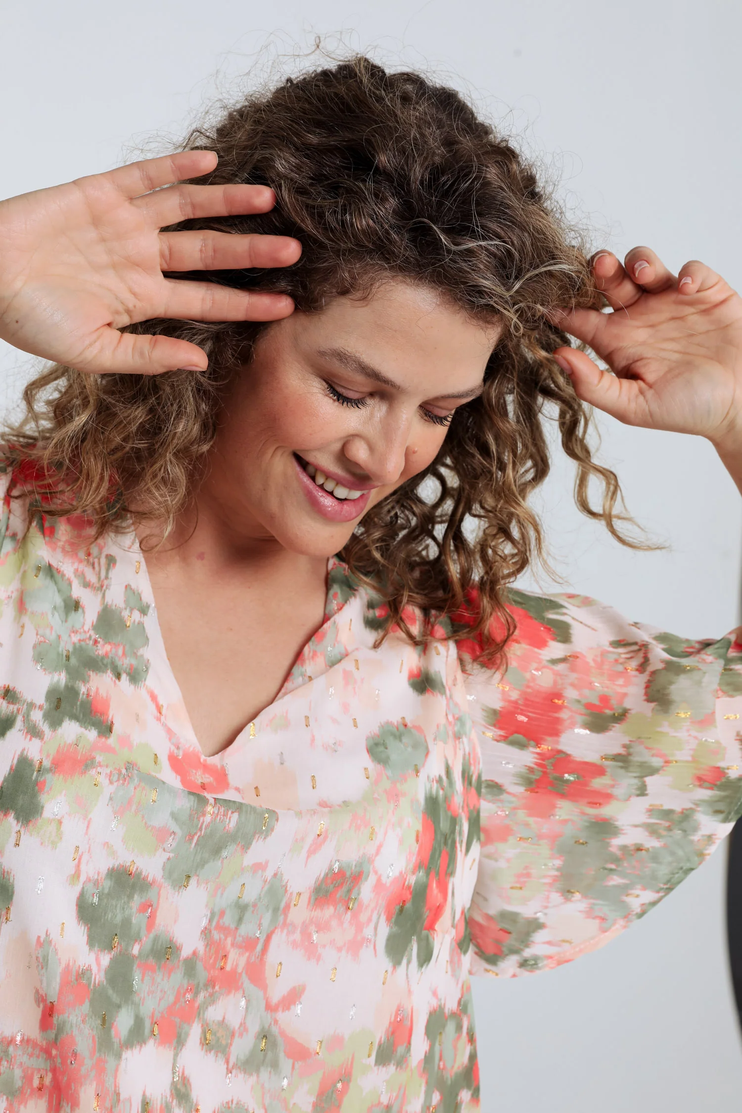 Blouse imprimé fleurs avec lurex - Image 5