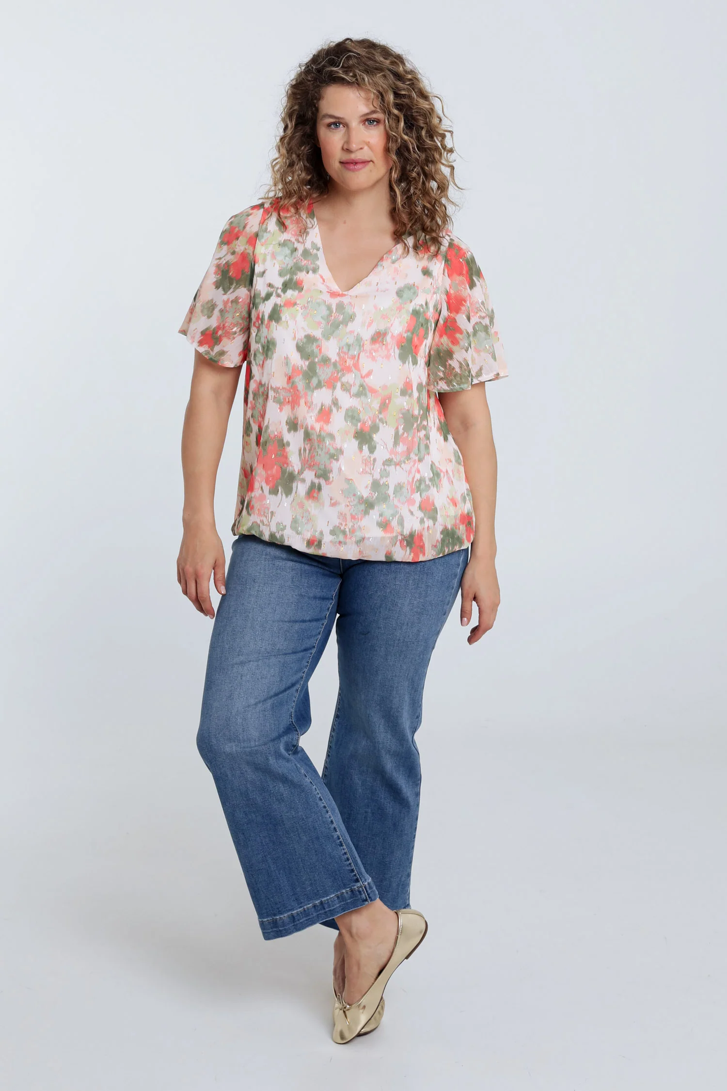 Blouse imprimé fleurs avec lurex - Image 7