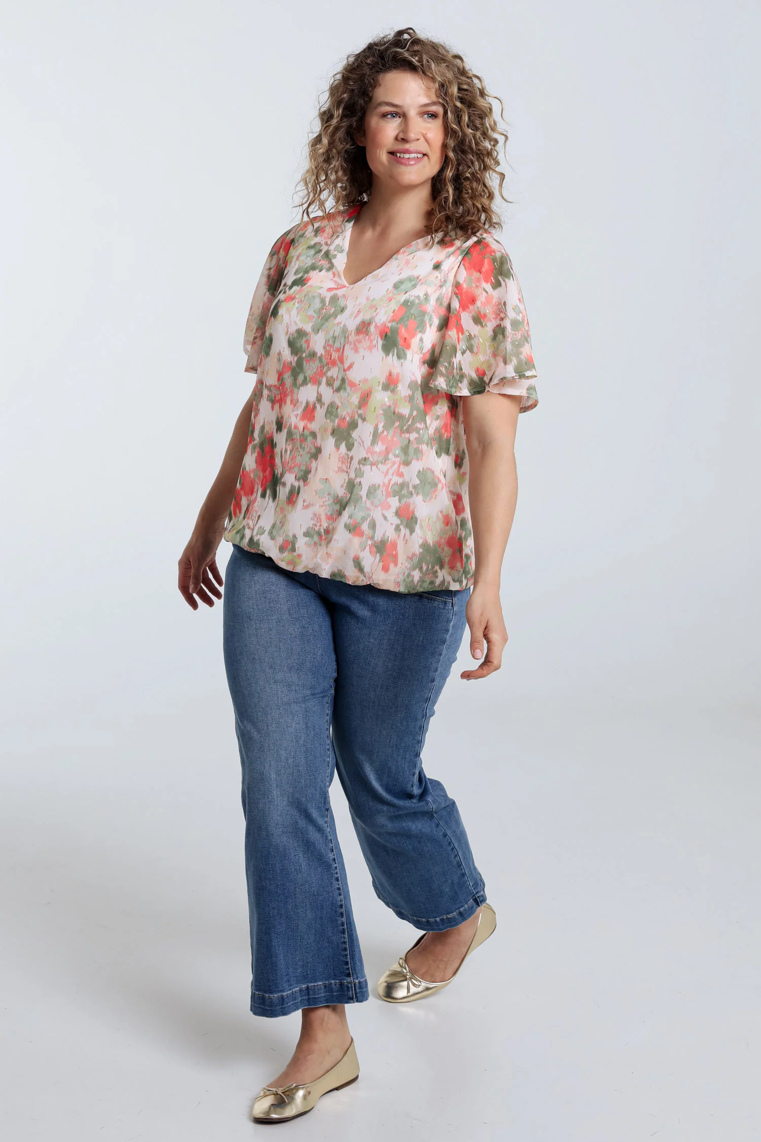 Blouse imprimé fleurs avec lurex - Image 8