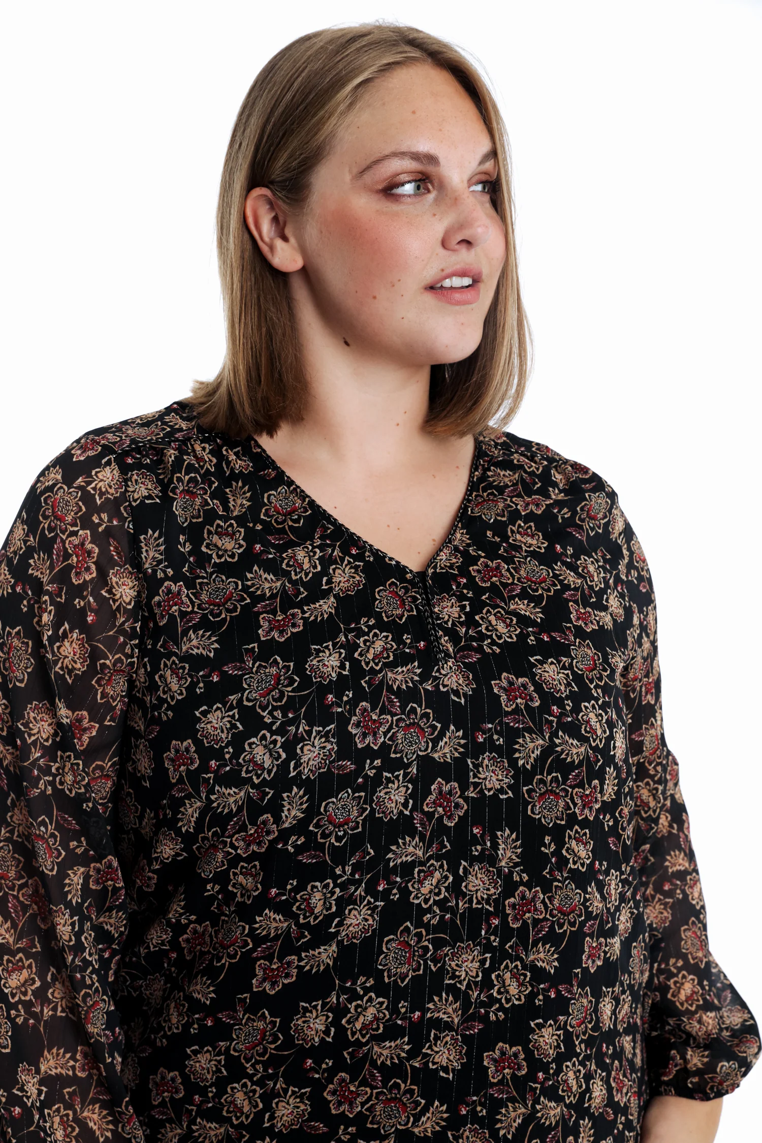 Blouse imprimé fleurs indiennes - Image 3