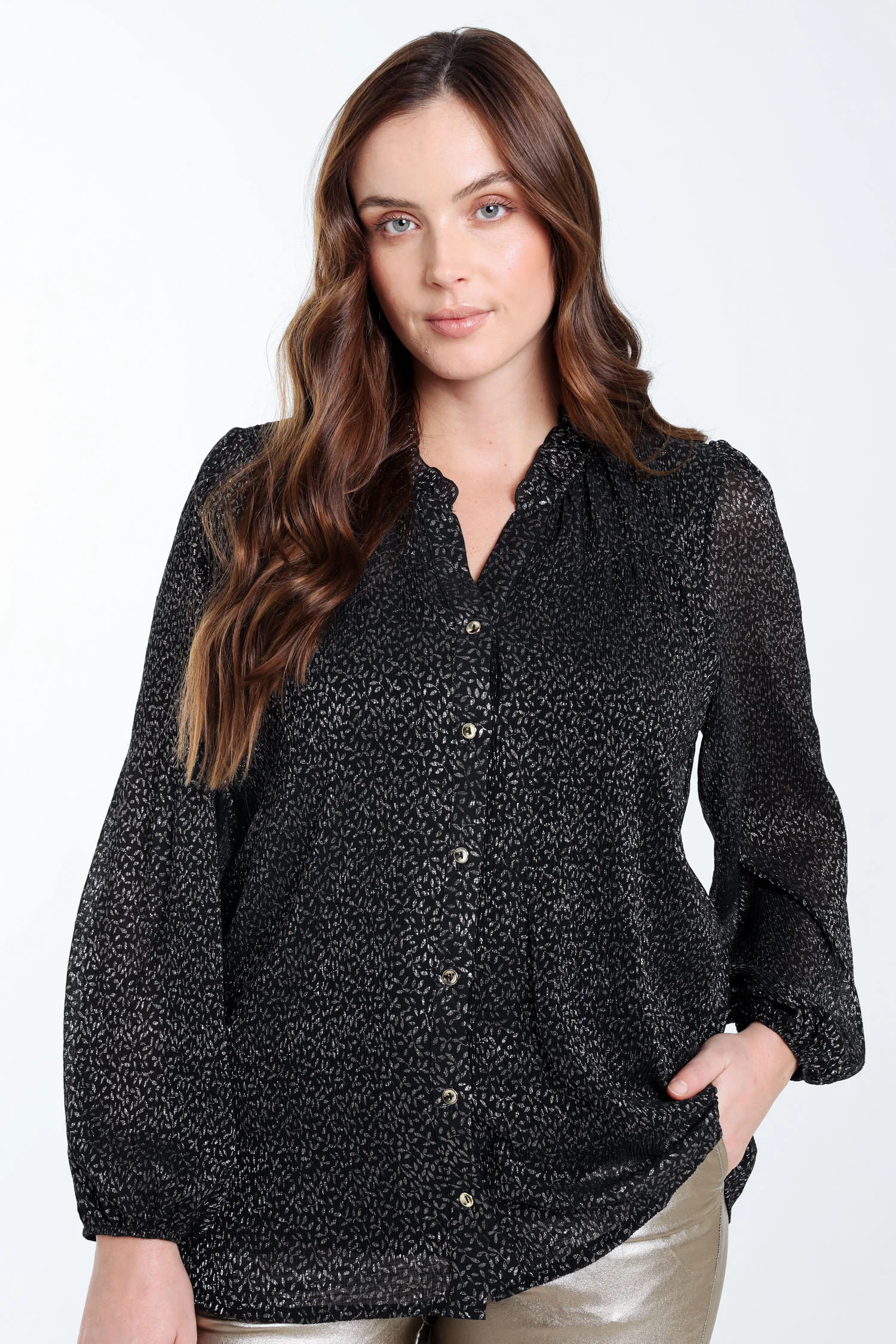 Blouse imprimé pois avec foil