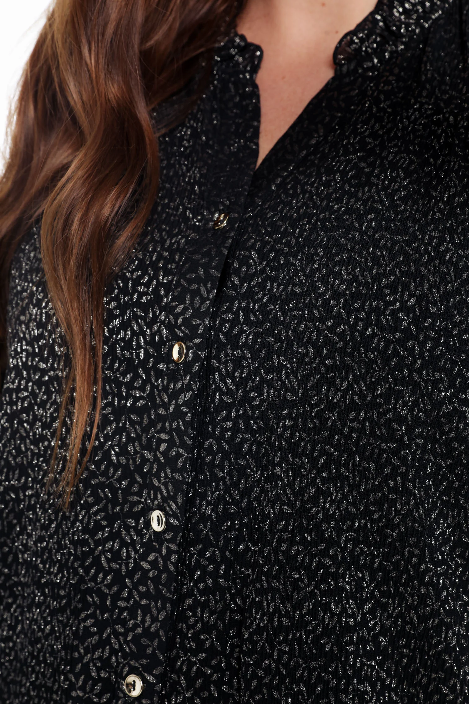 Blouse imprimé pois avec foil - Image 4