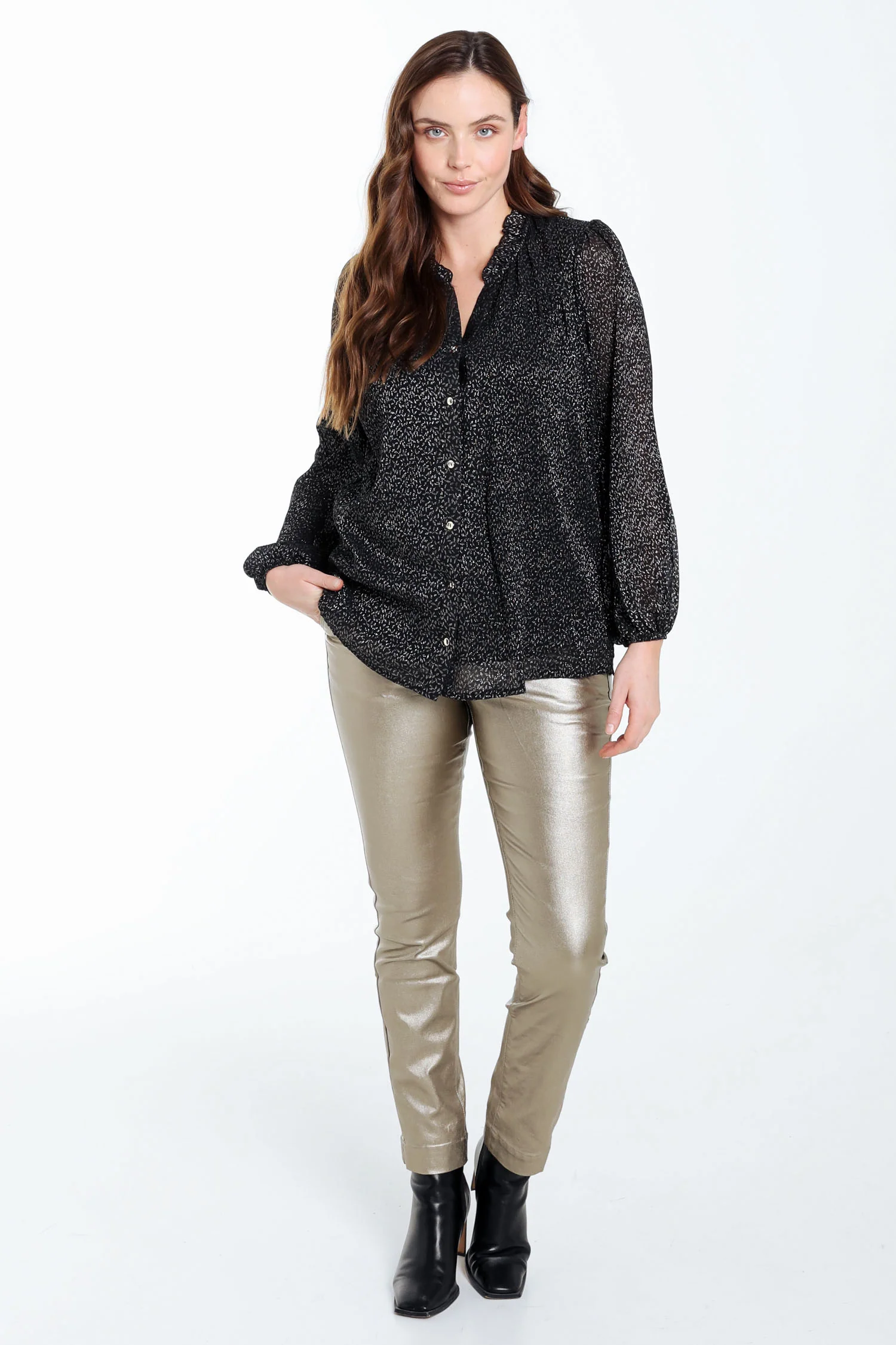 Blouse imprimé pois avec foil - Image 9