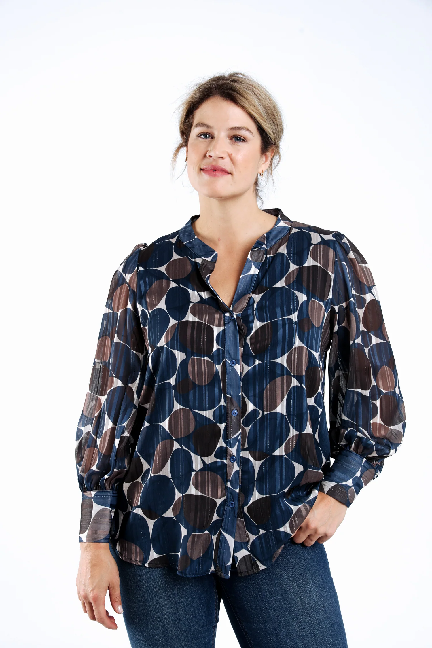 Blouse imprimé ronds avec foil