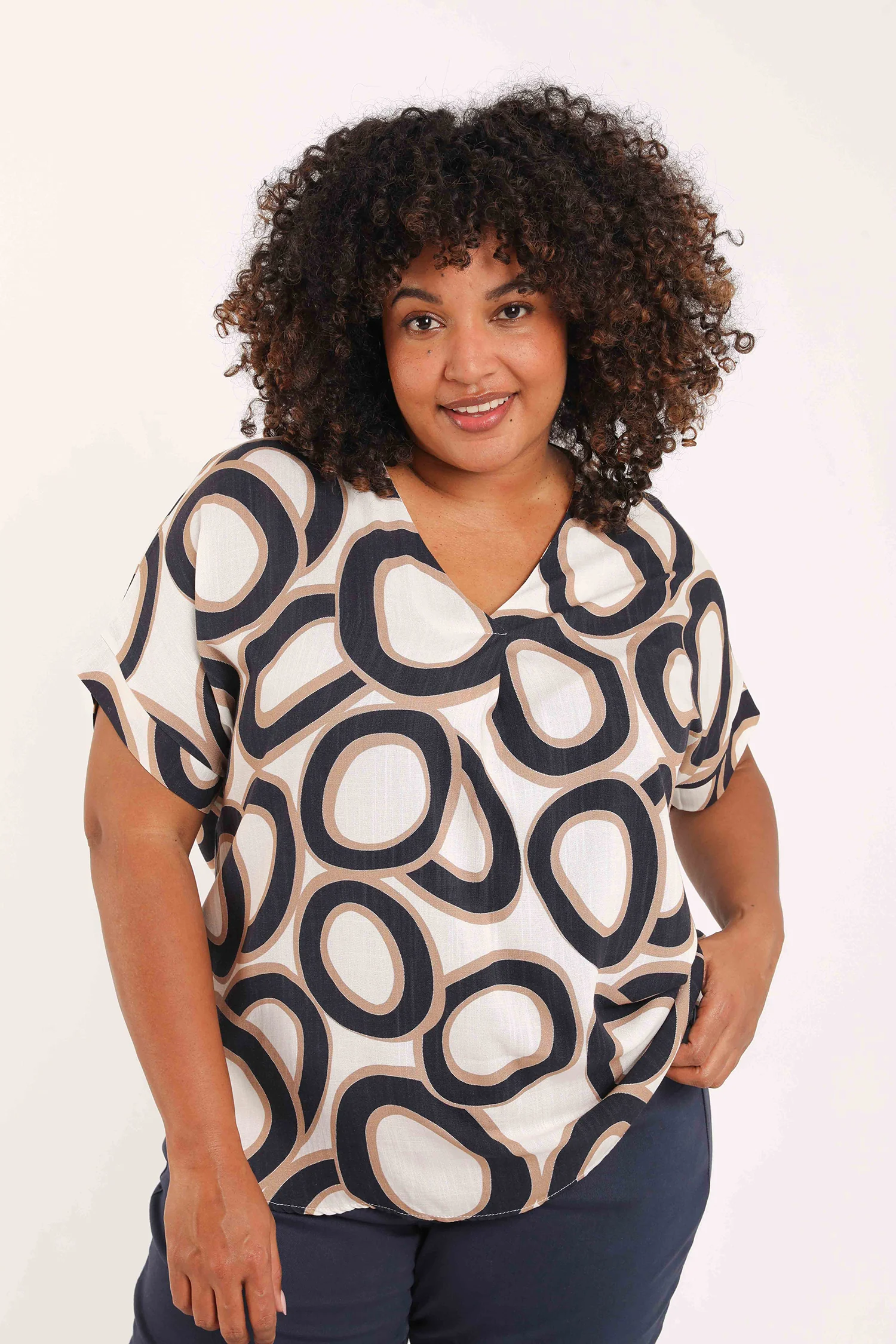 Blouse imprimé ronds graphiques
