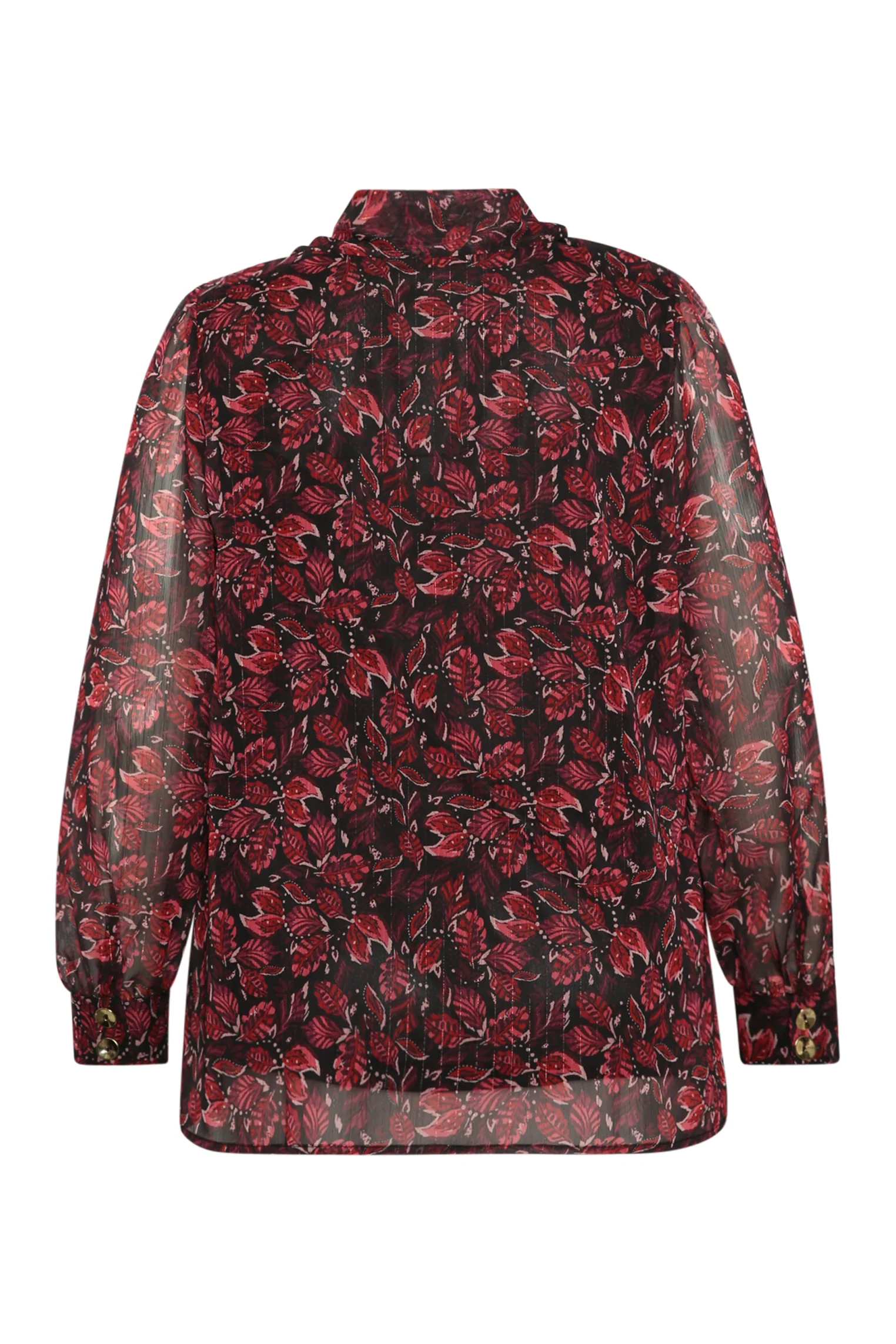 Blouse lavallière imprimé feuilles avec lurex - Image 11