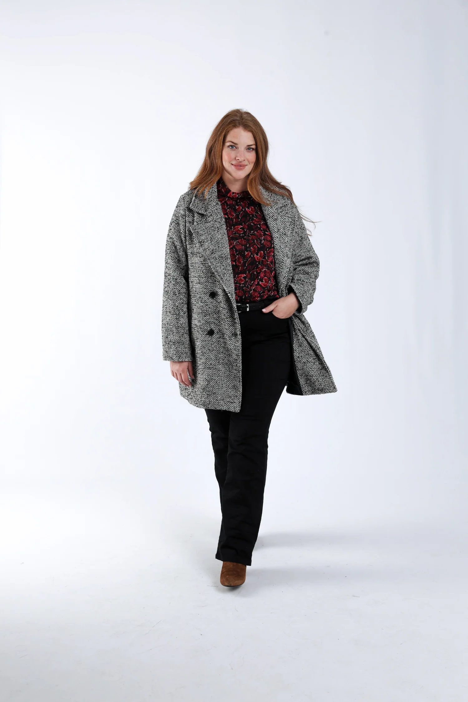 Blouse lavallière imprimé feuilles avec lurex - Image 9