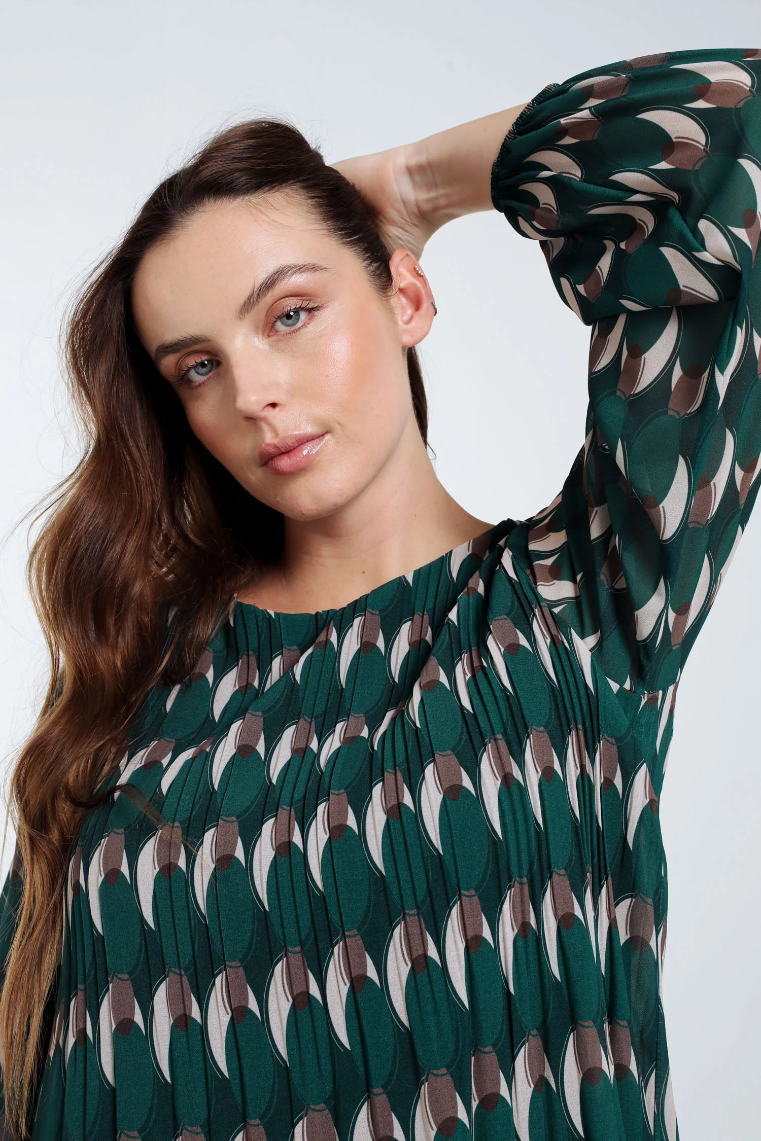 Blouse plissée imprimé graphique - Image 4