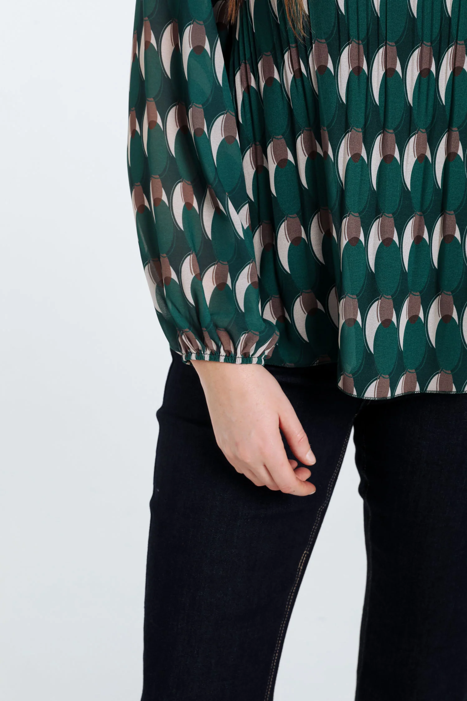 Blouse plissée imprimé graphique - Image 6