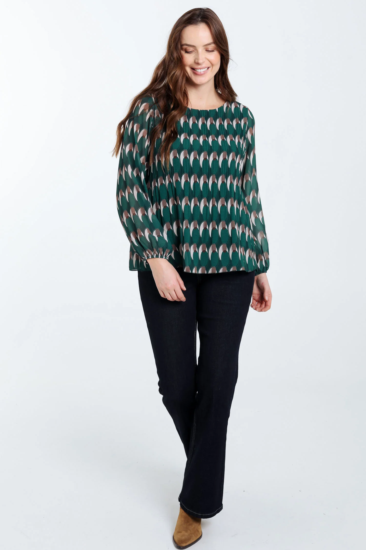Blouse plissée imprimé graphique - Image 7