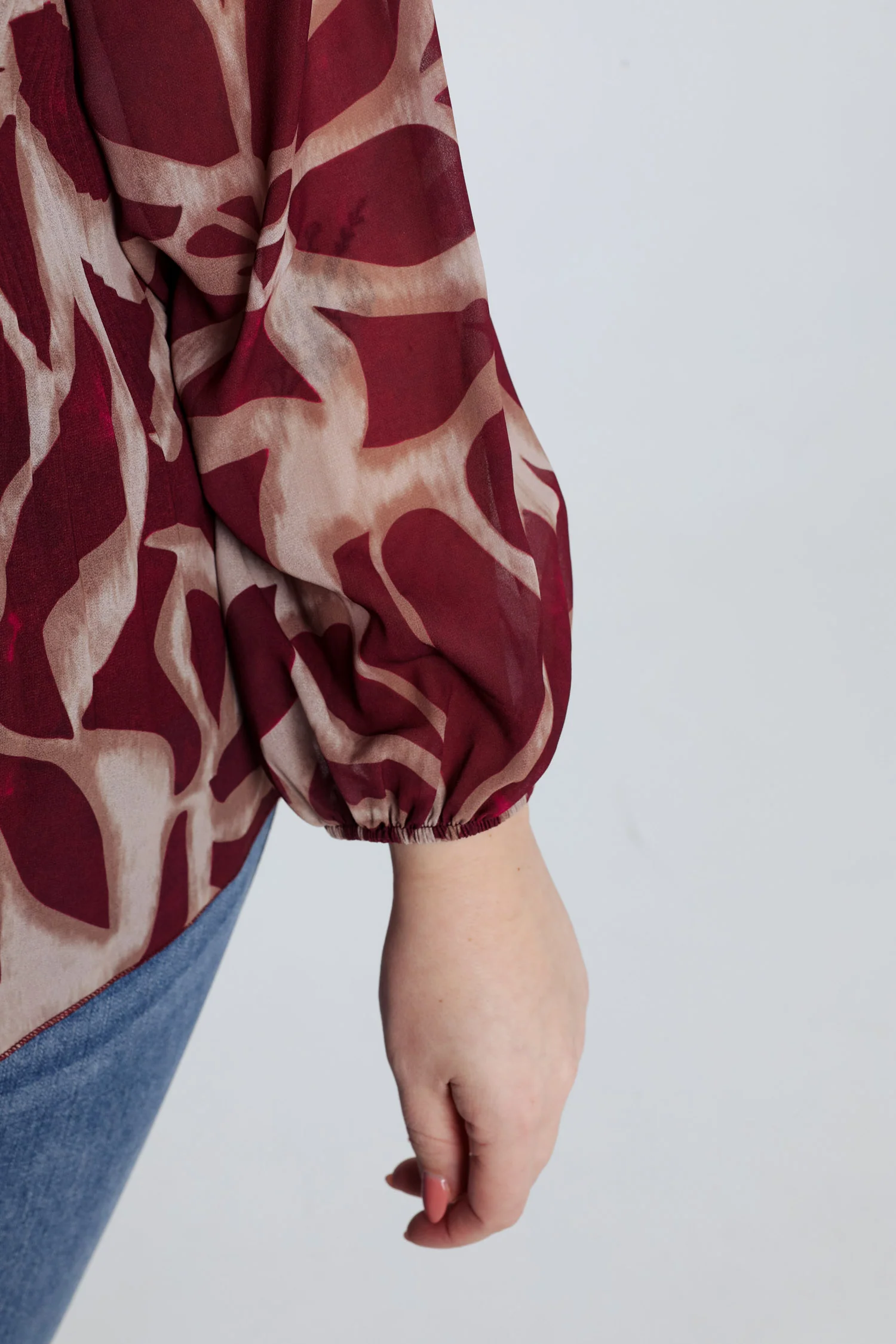 Blouse plissée imprimé graphique - Image 5