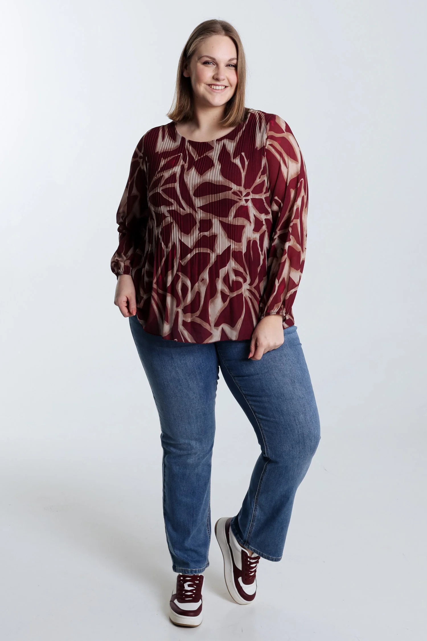 Blouse plissée imprimé graphique - Image 7