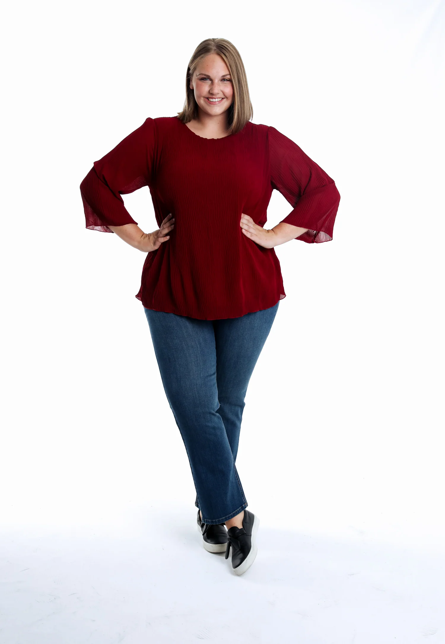 Blouse plissée unie - Image 5