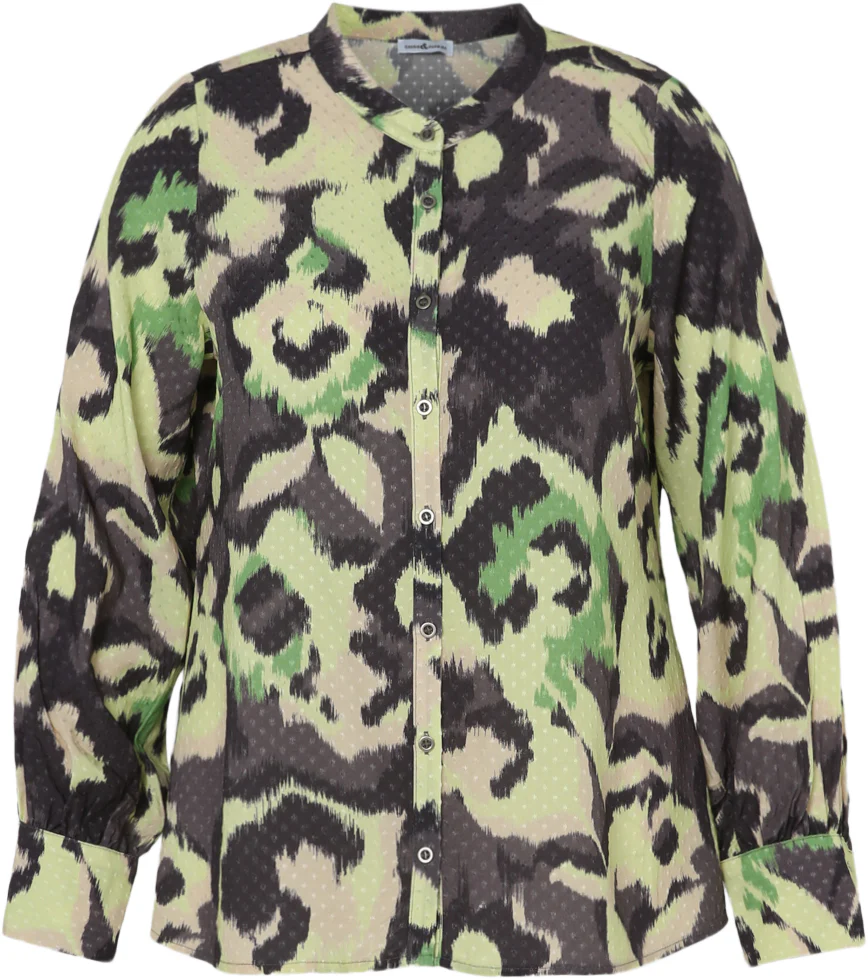 Blouse plumetis en viscose imprimé abstrait - Image 10