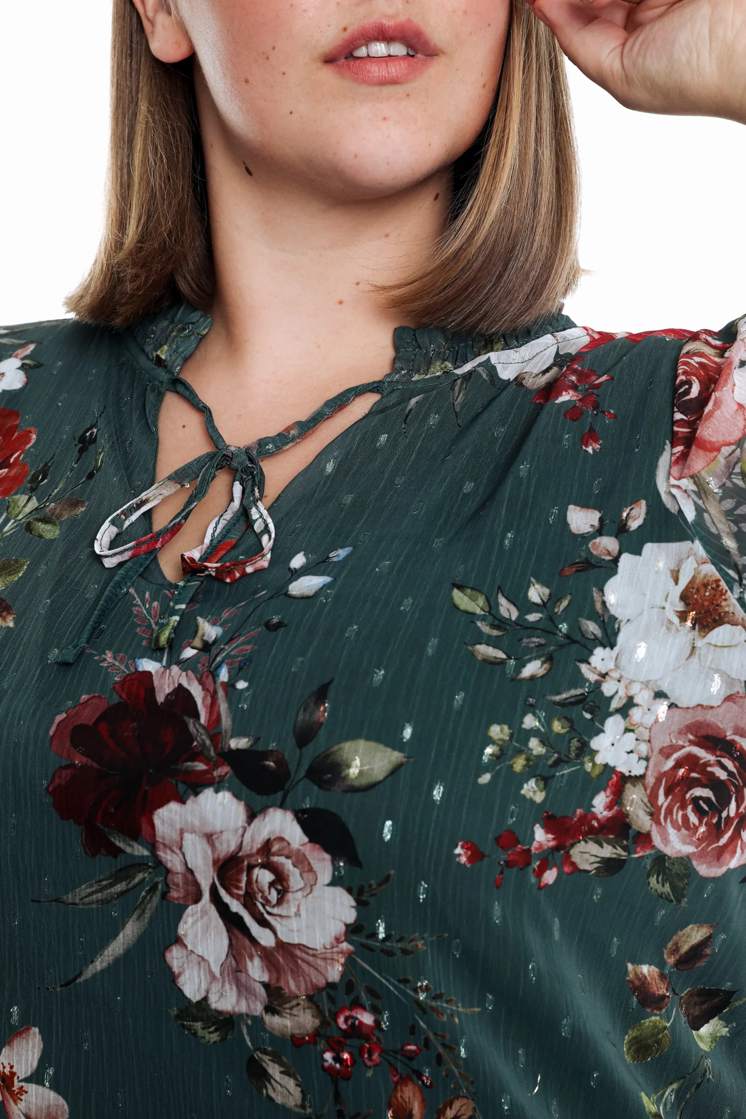 Blouse plumetis imprimé fleurs - Image 3
