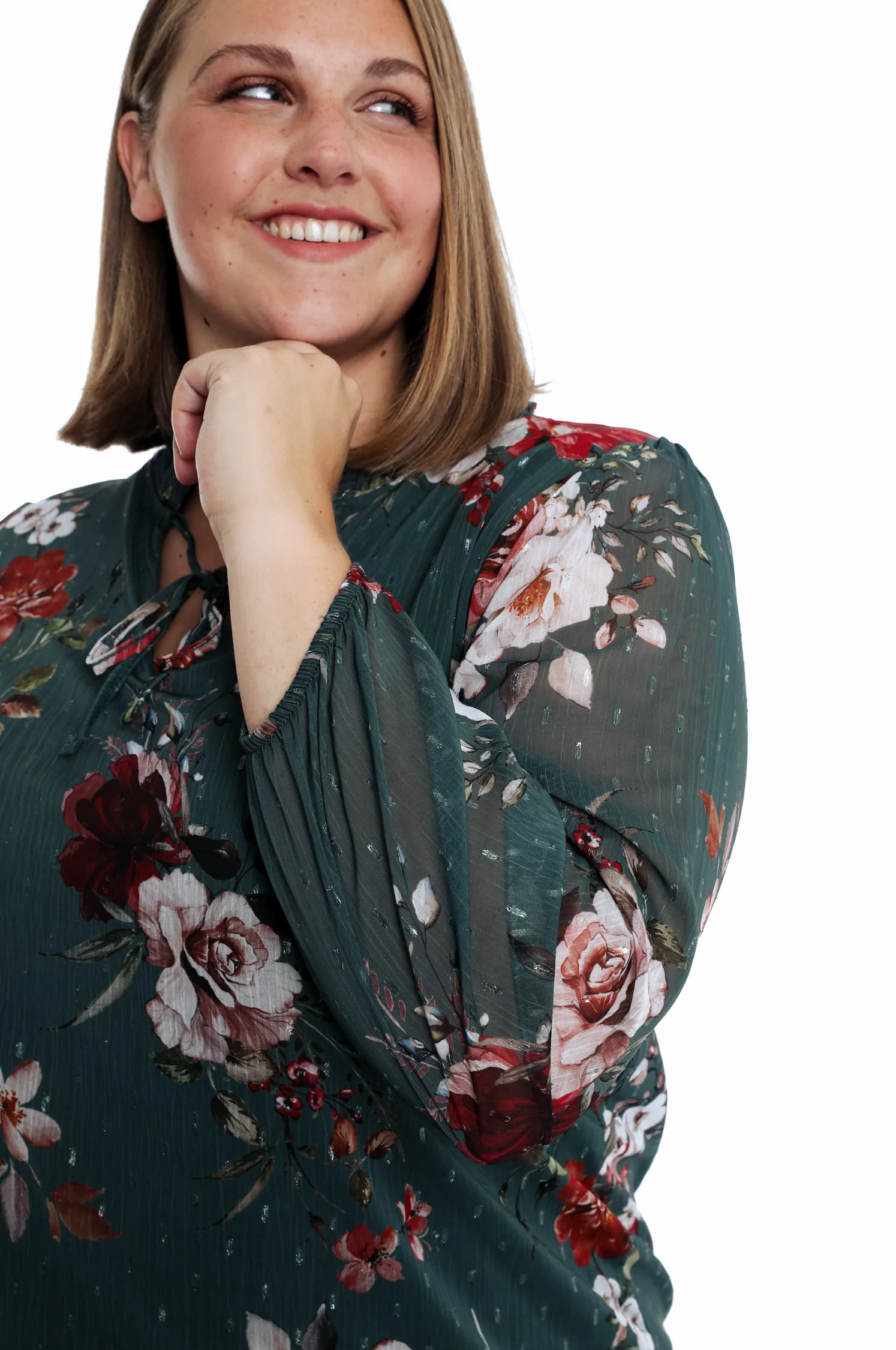 Blouse plumetis imprimé fleurs - Image 4