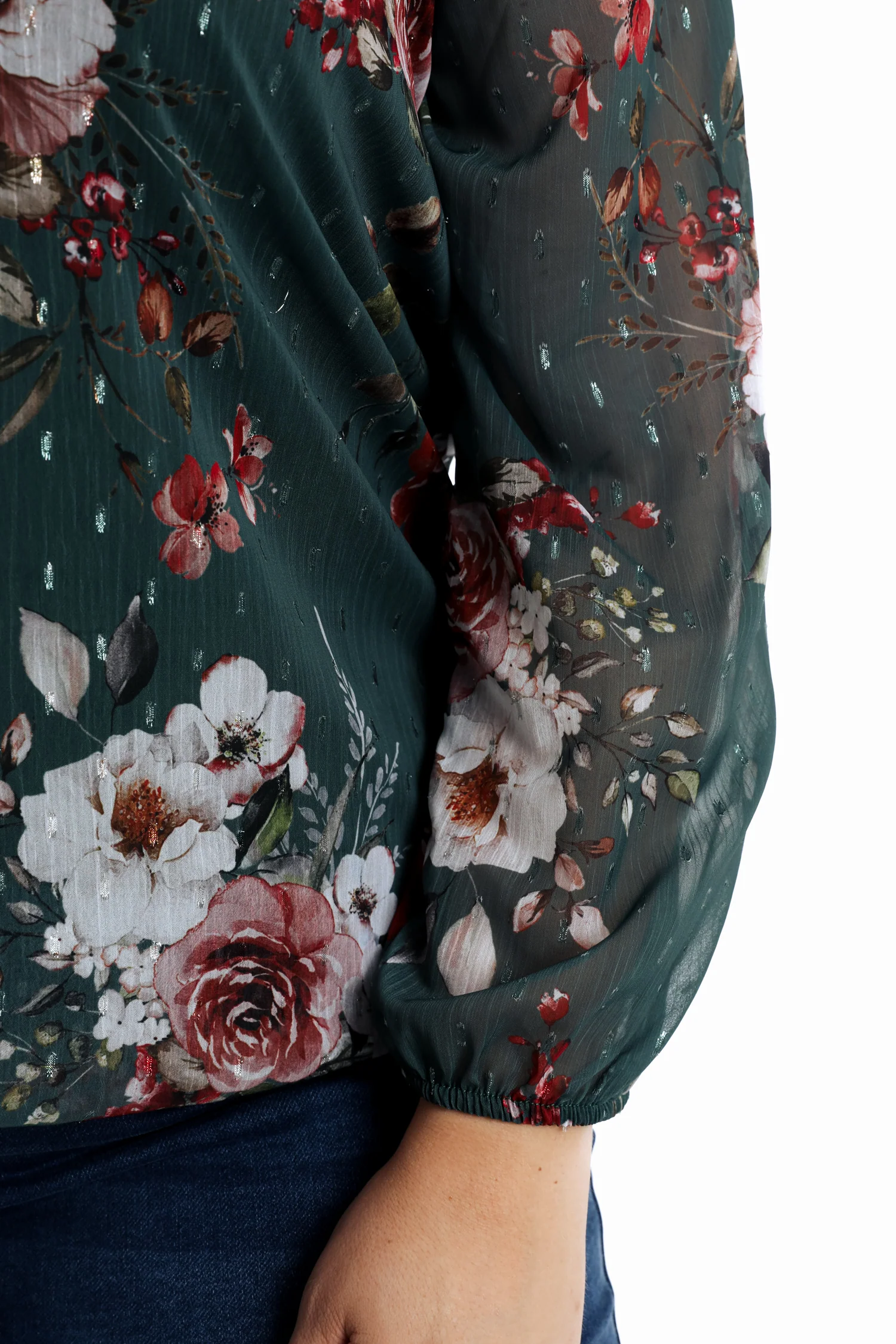 Blouse plumetis imprimé fleurs - Image 5