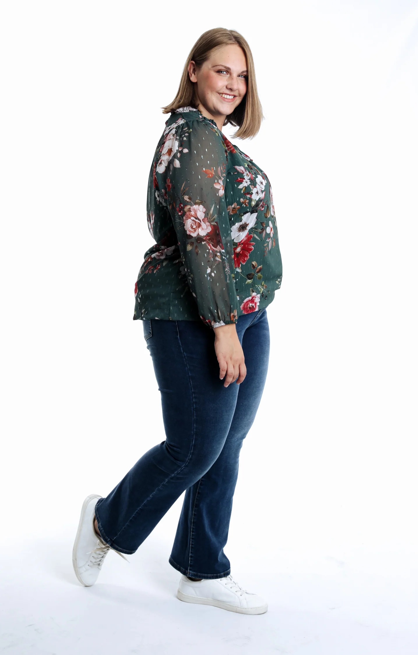Blouse plumetis imprimé fleurs - Image 6
