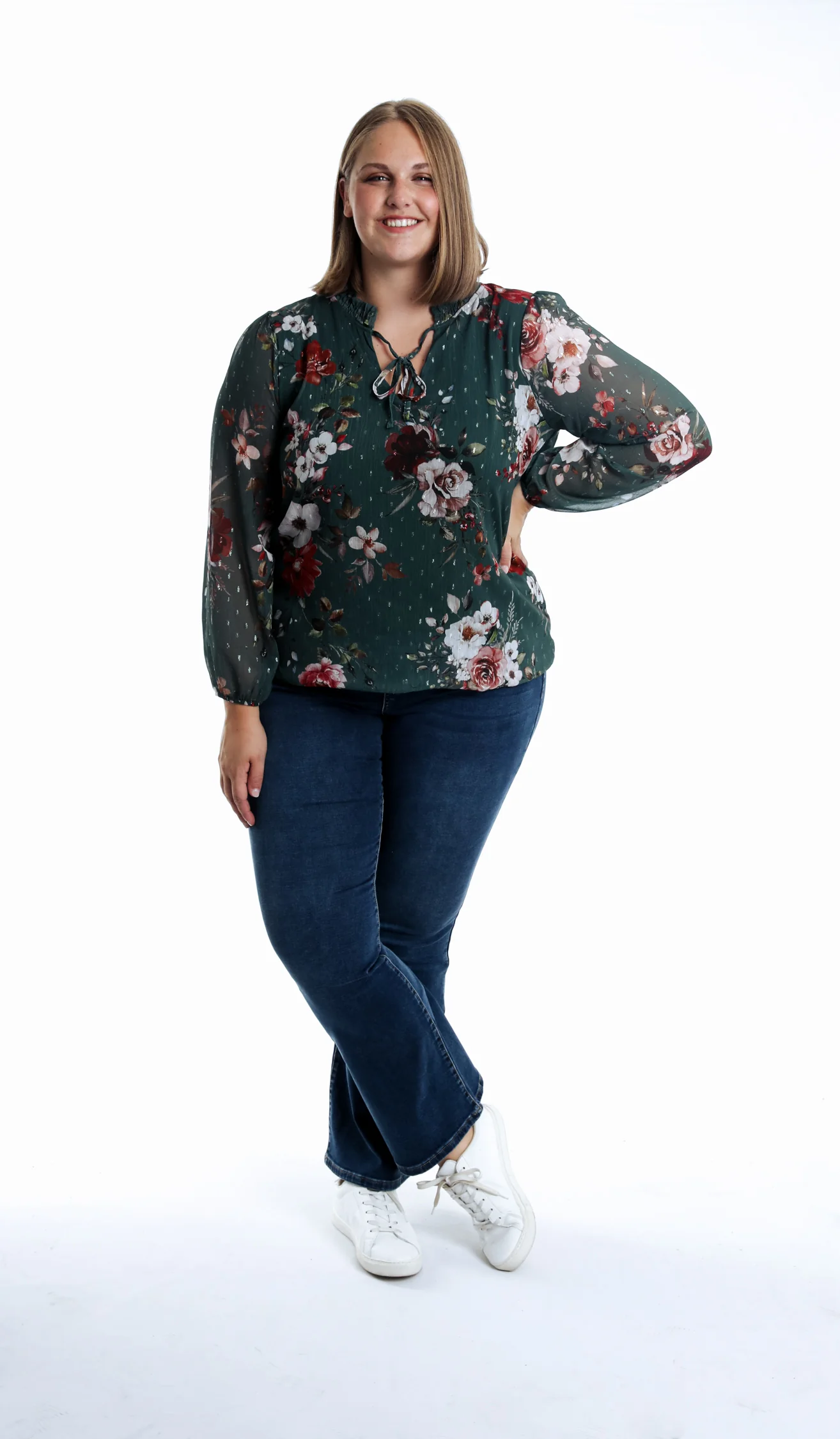 Blouse plumetis imprimé fleurs - Image 7