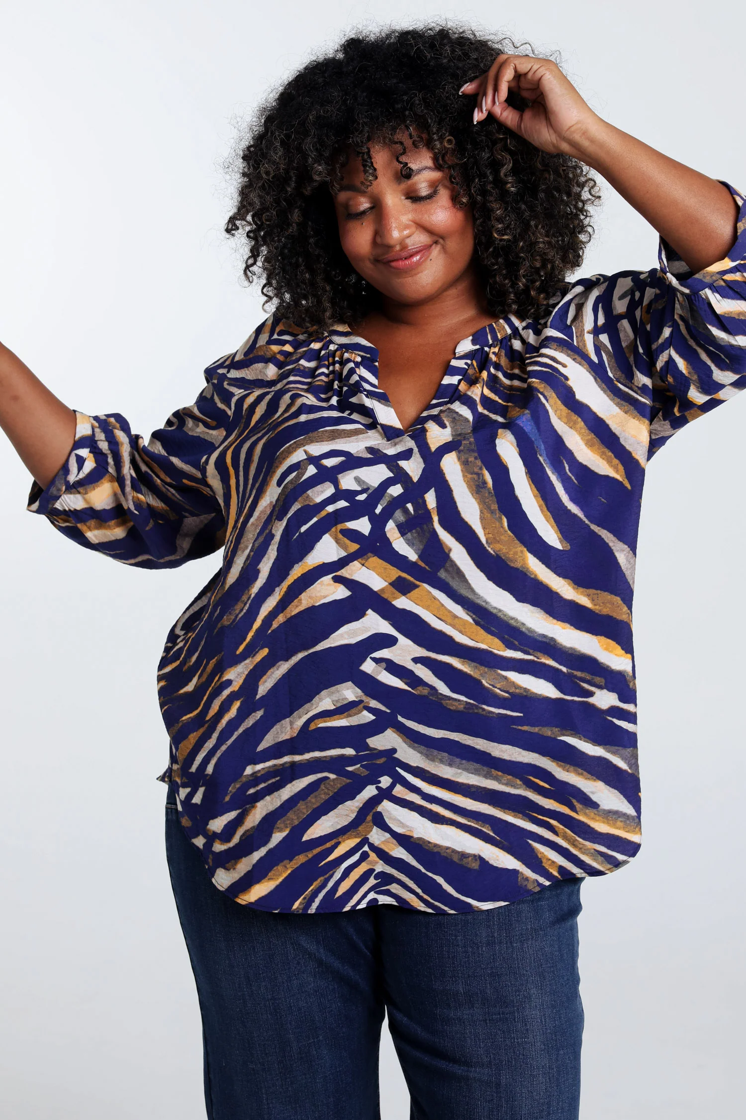 Blouse Raglan zèbre en viscose - Image 2