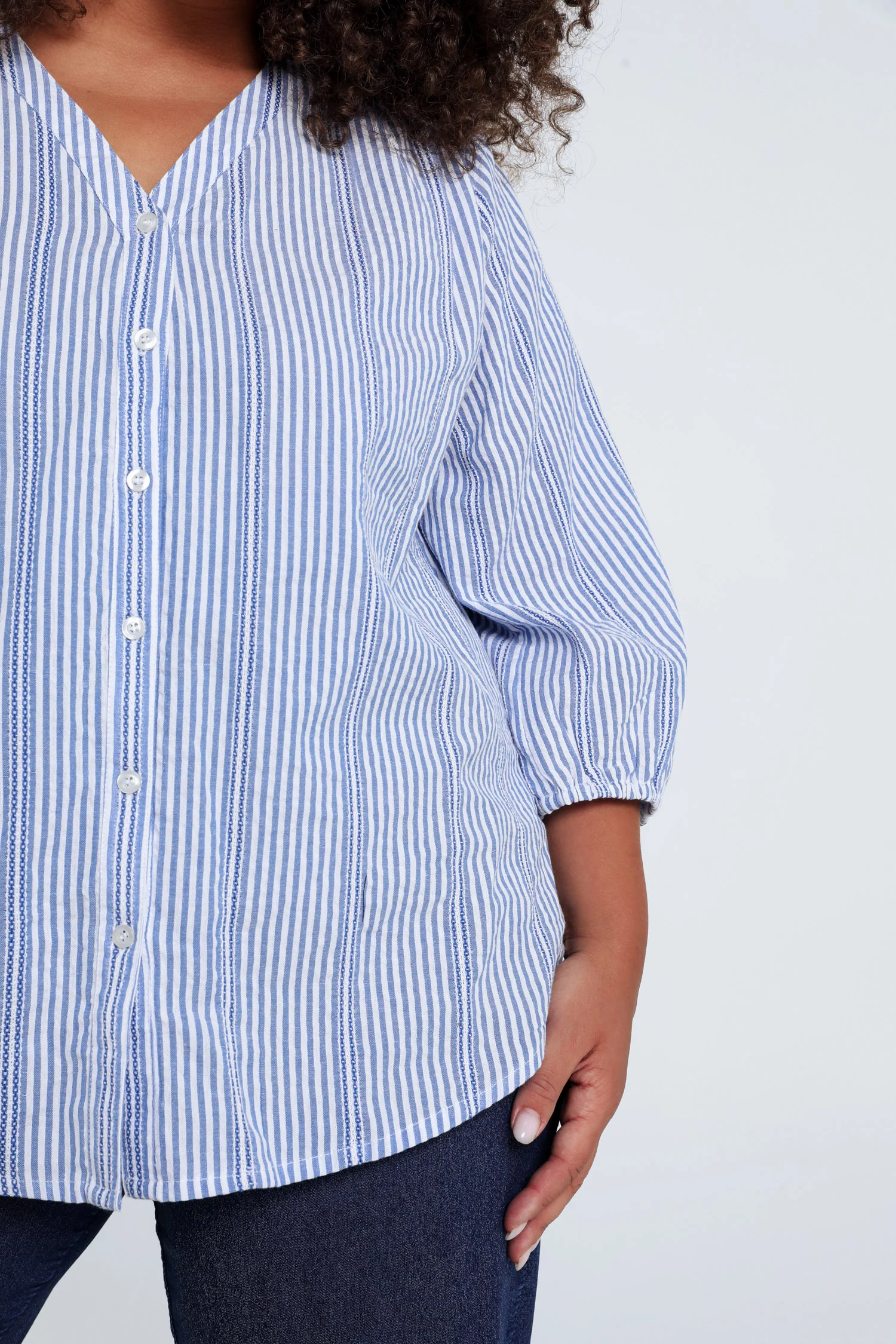 Blouse rayée en coton - Image 6