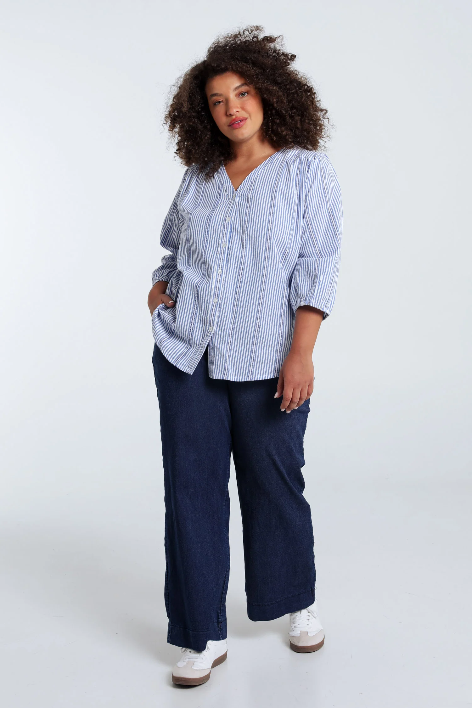 Blouse rayée en coton - Image 7