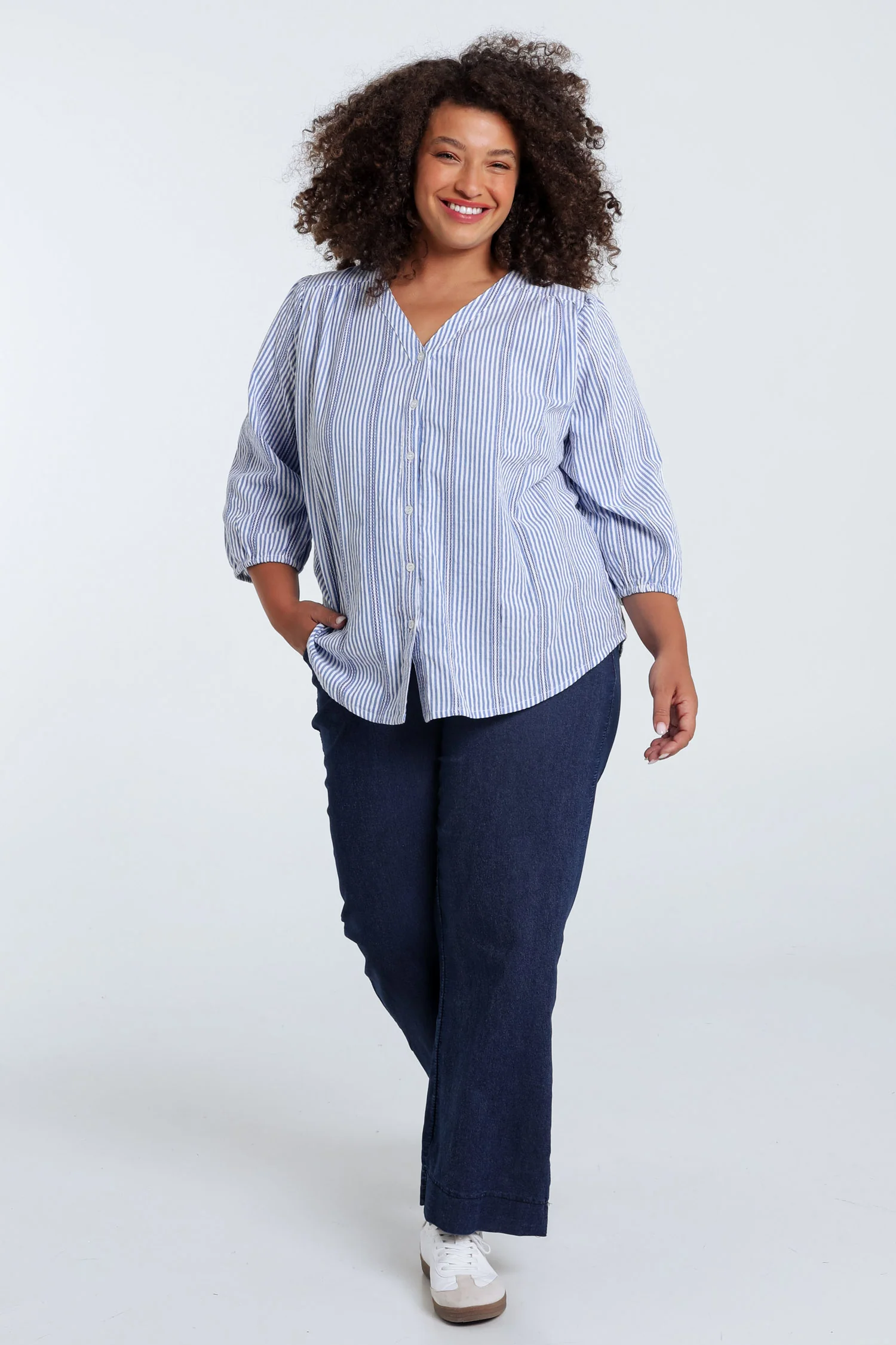 Blouse rayée en coton - Image 8