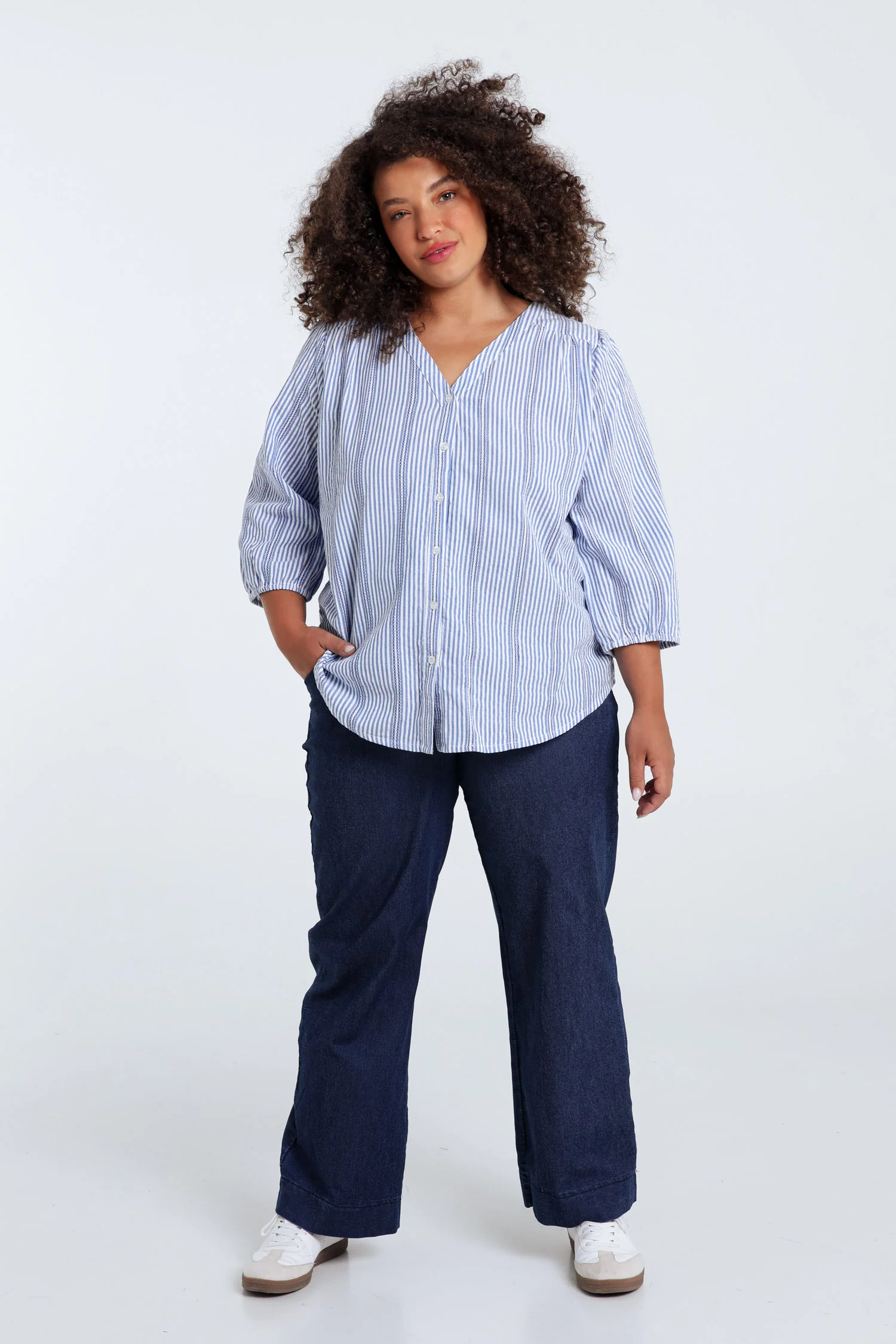 Blouse rayée en coton - Image 9