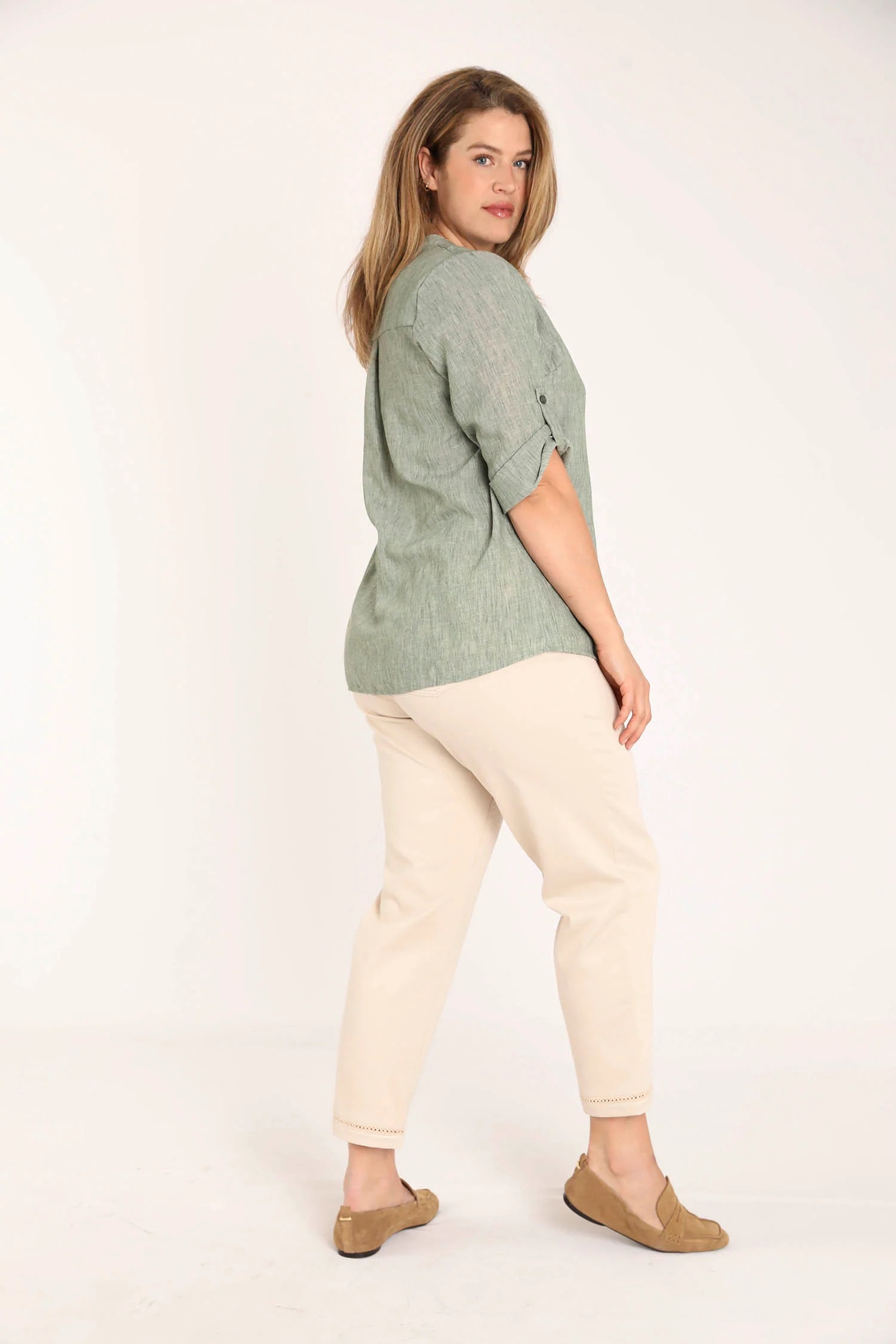 Blouse unie chinée - Image 2