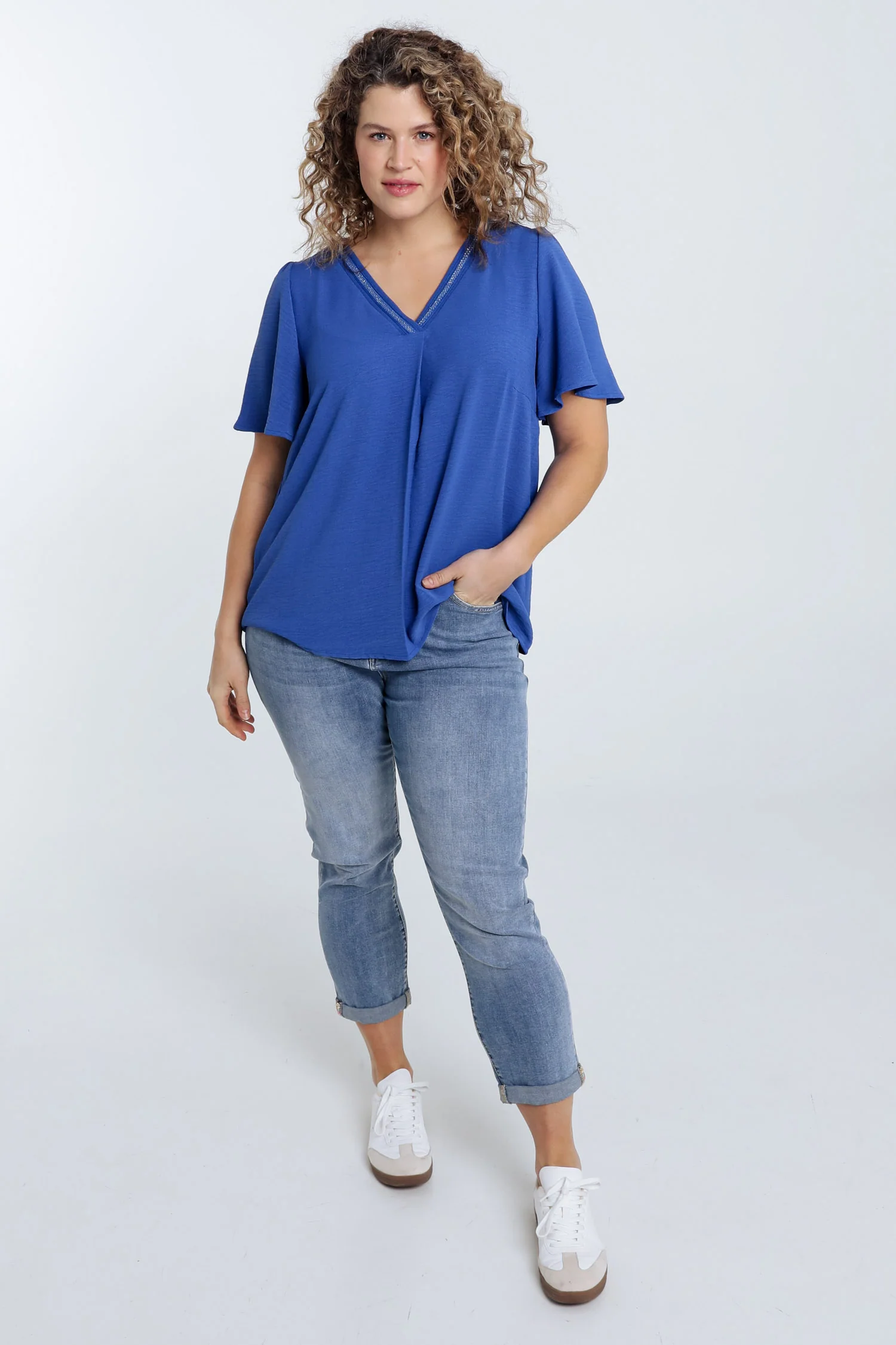 Blouse unie détail lurex - Image 9