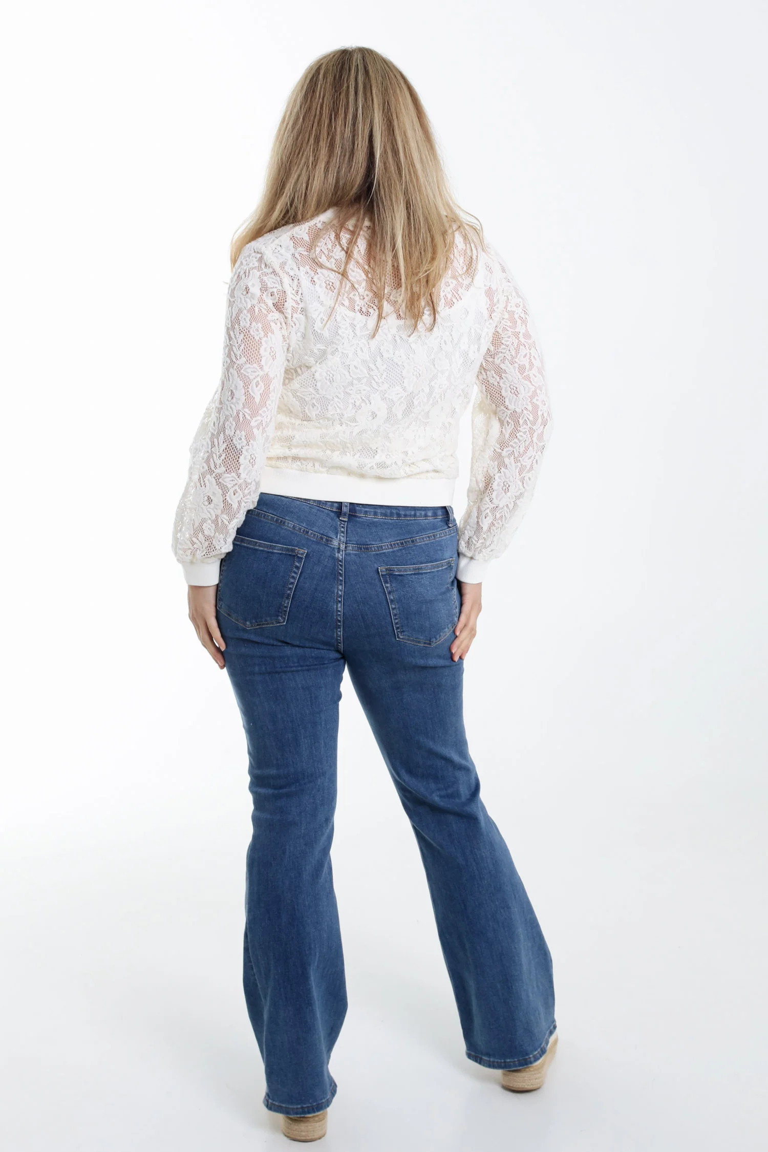 Bomber en coton maille filet fleurs - Image 2