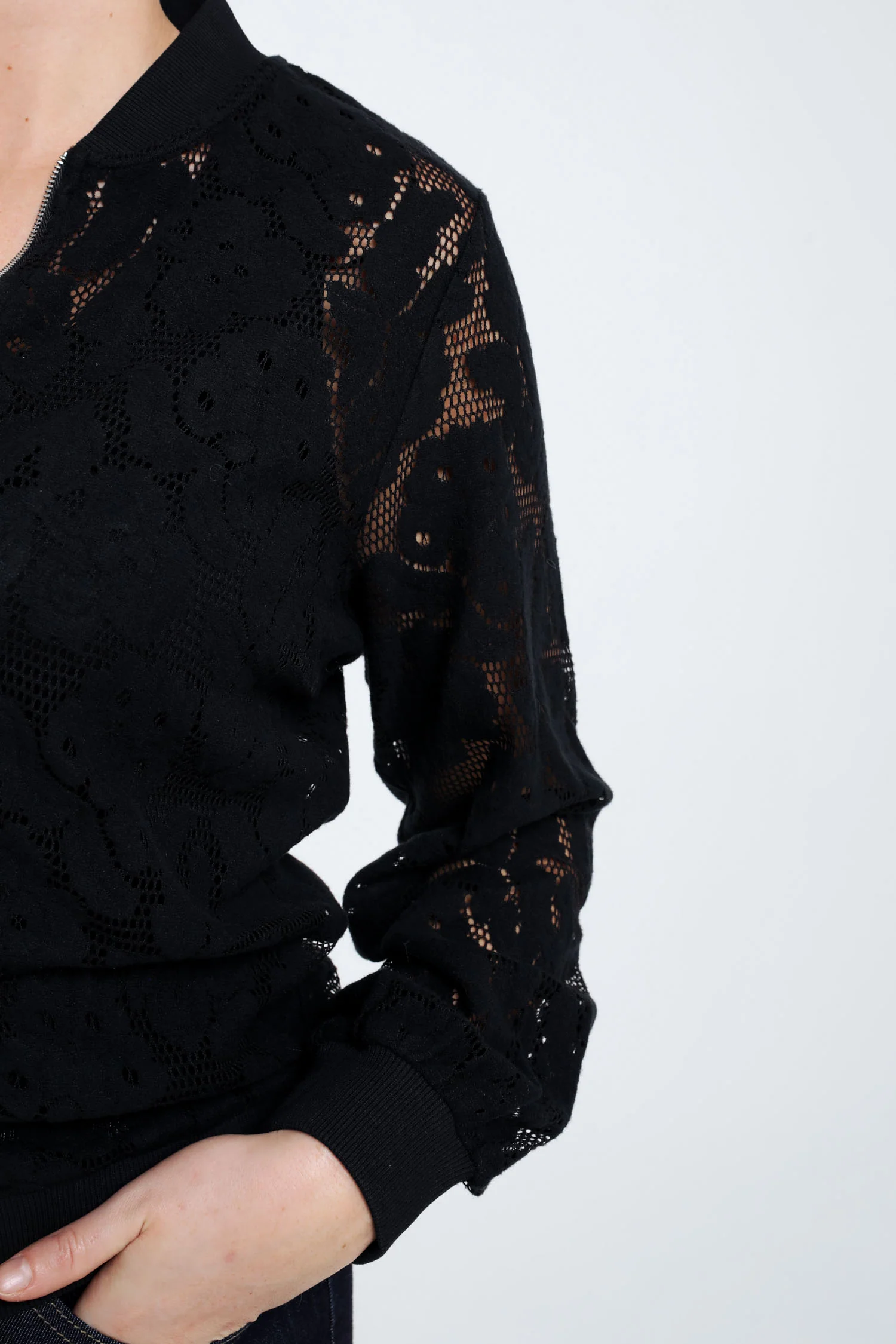 Bomber maille filet floral - Image 4