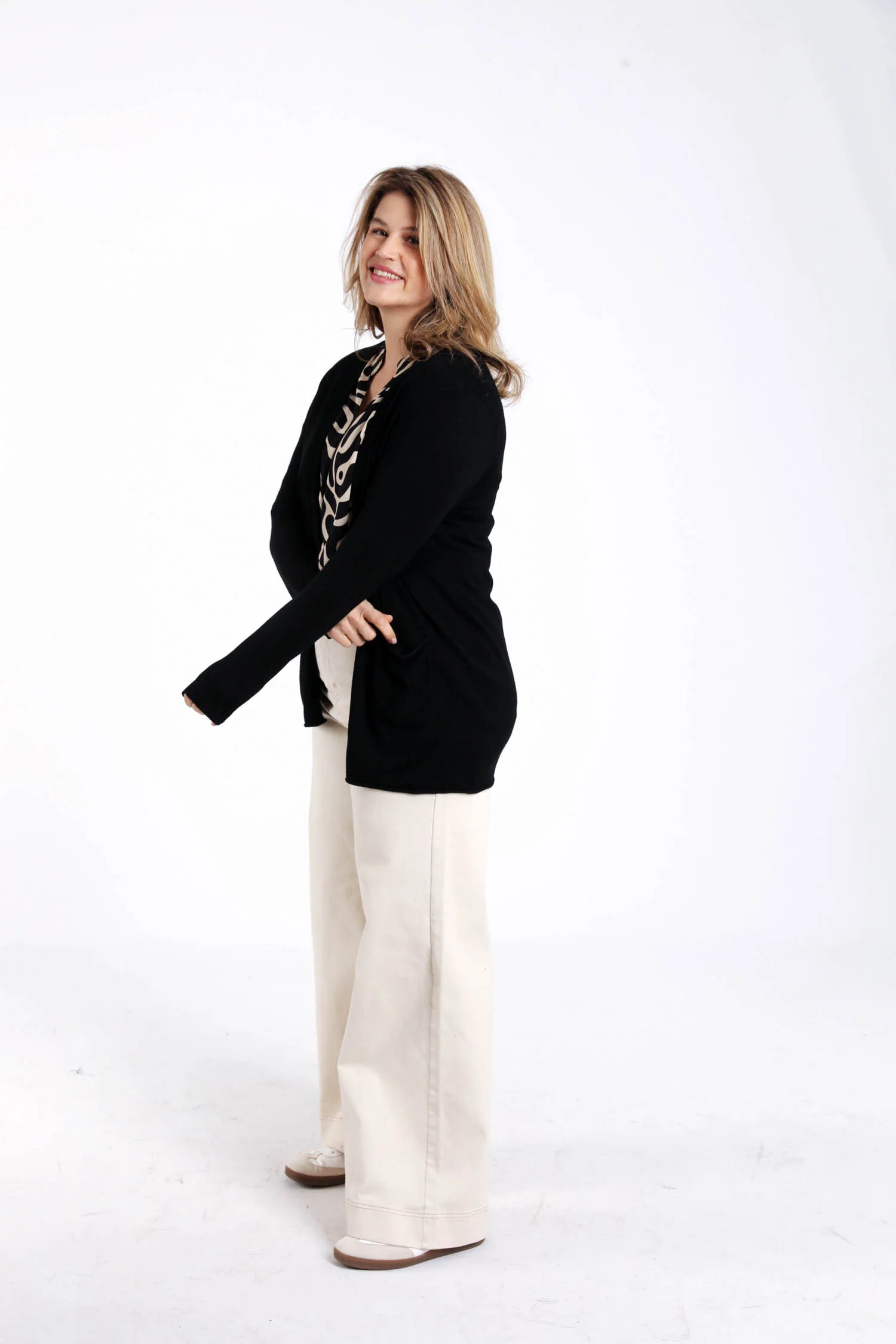 Cardigan fin en viscose uni - Image 8