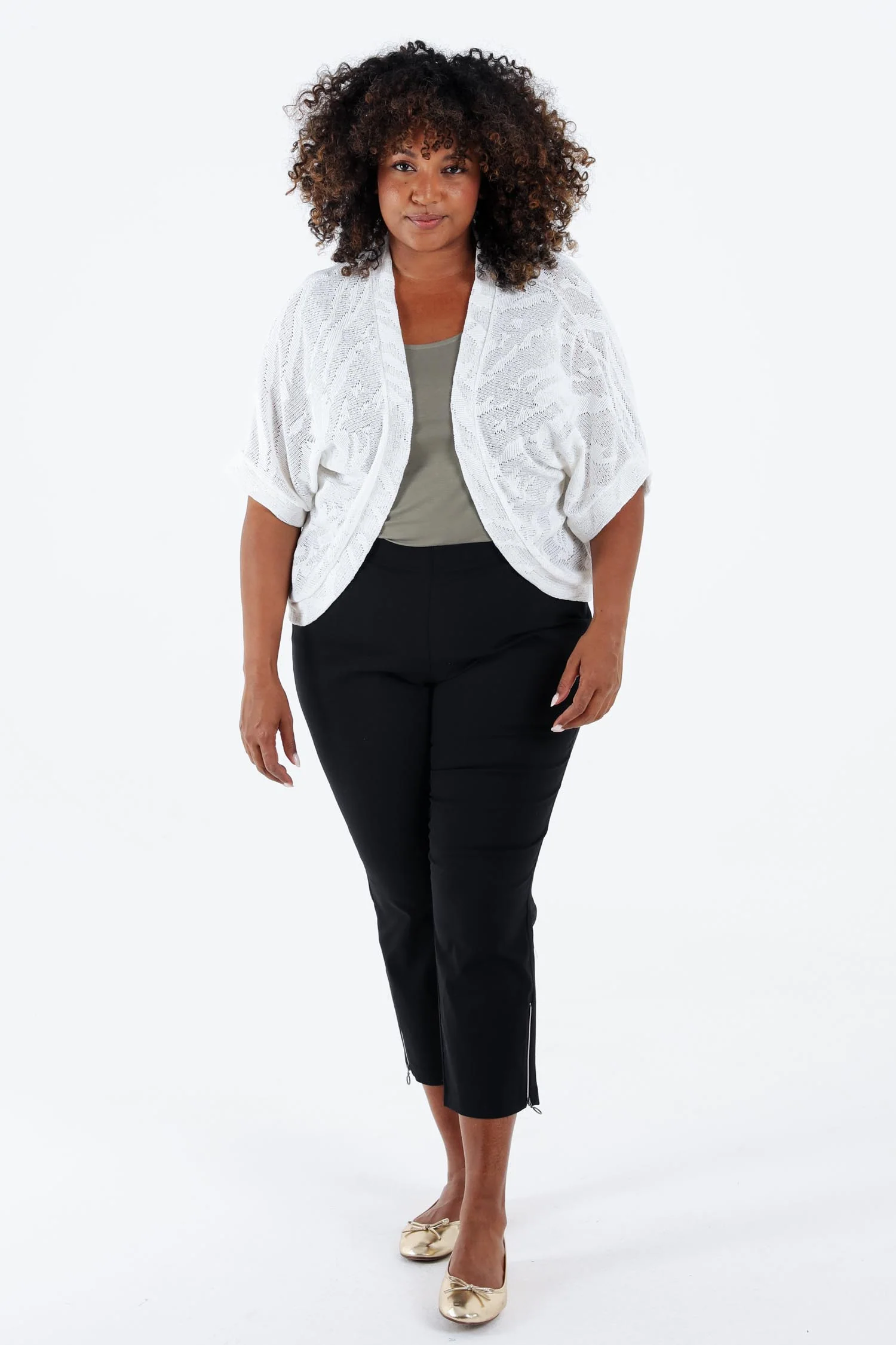 Cardigan uni en maille ajourée - Image 7