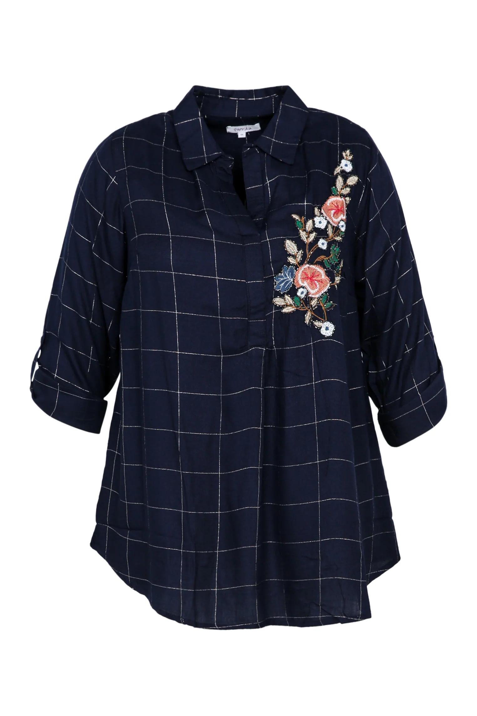 Chemise à carreaux brodée en viscose - Image 10
