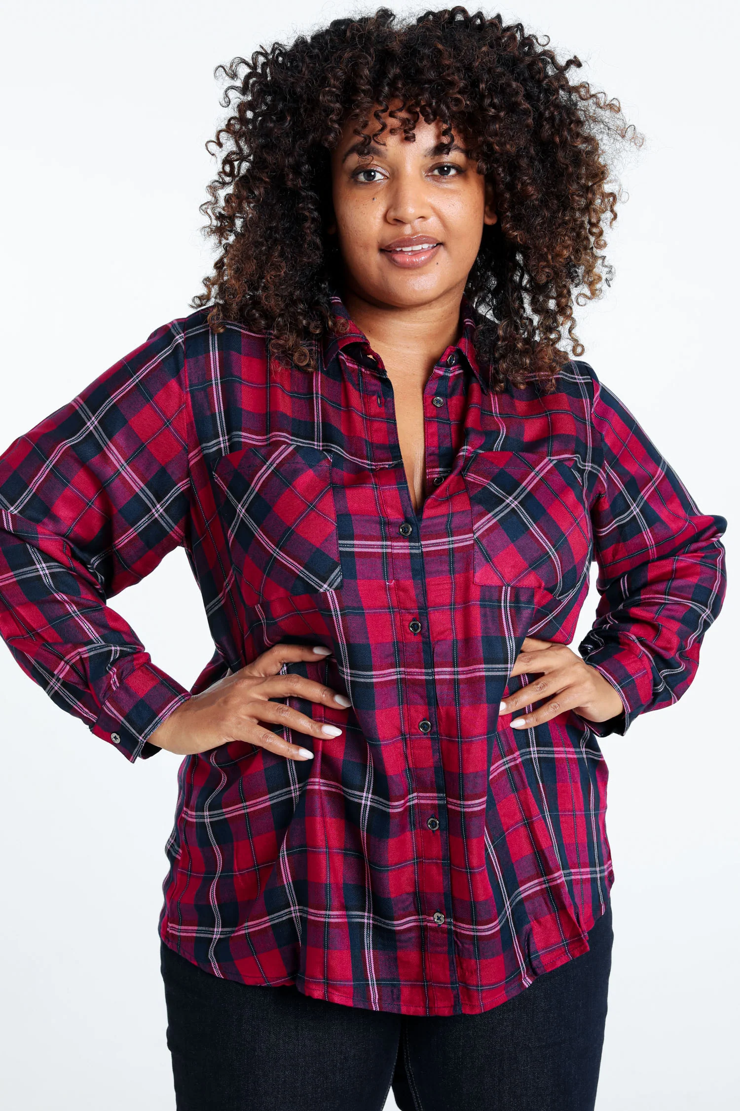 Chemise à carreaux en viscose