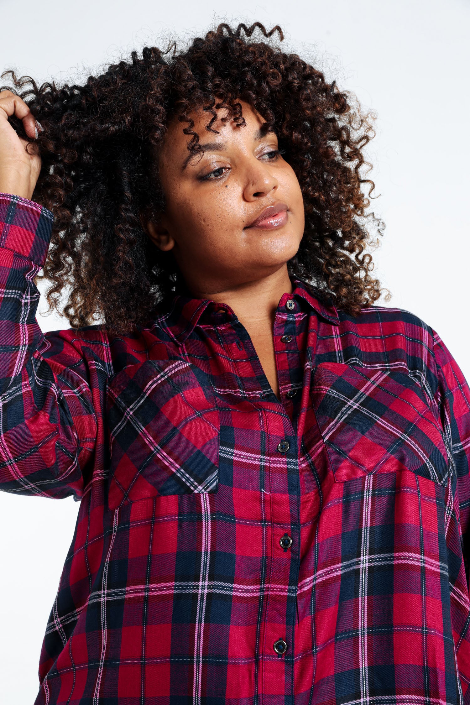Chemise à carreaux en viscose - Image 3