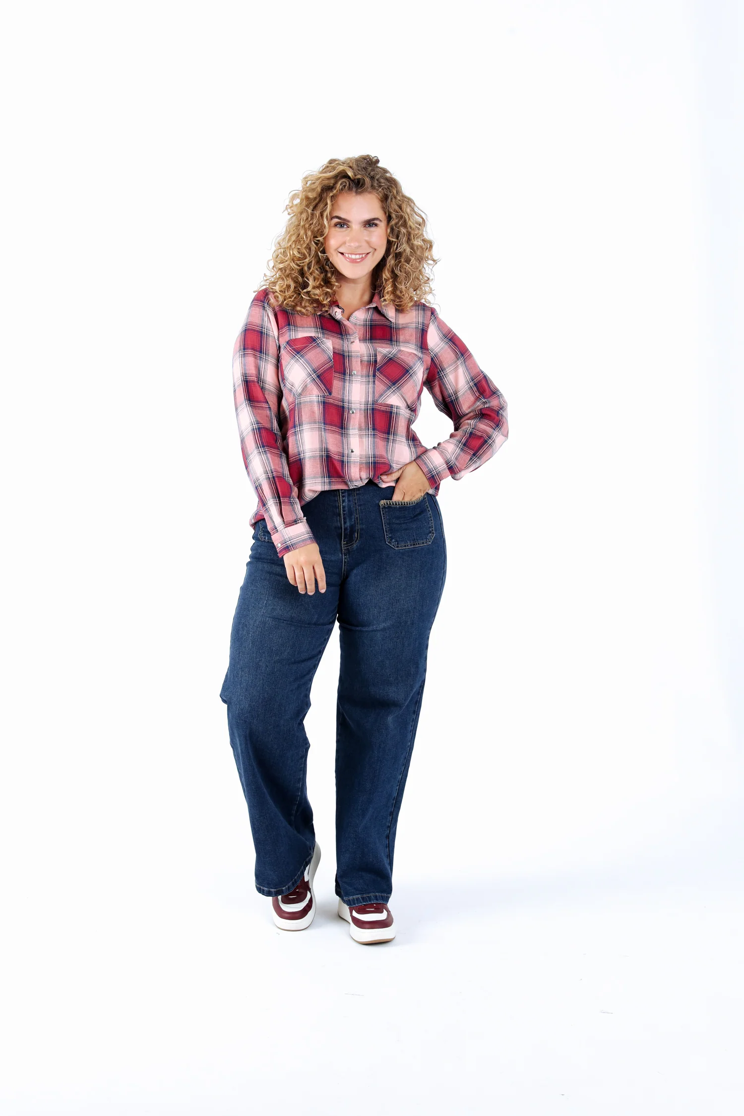 Chemise en coton à carreaux avec lurex - Image 6