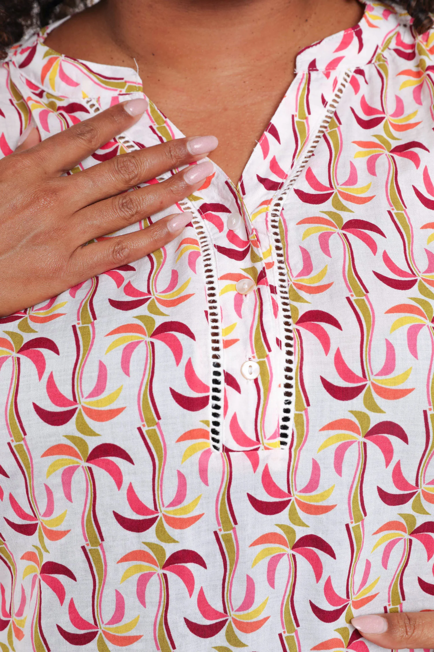 Chemise en coton et viscose imprimé palmiers - Image 3
