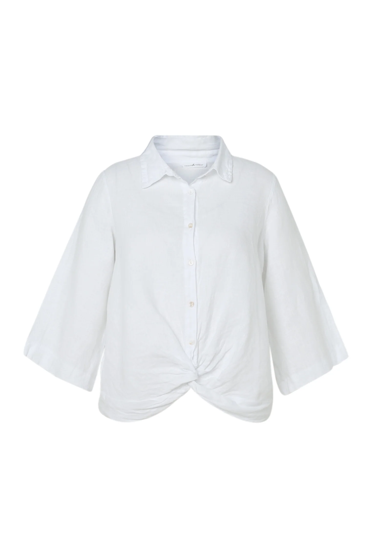 Chemise en lin unie avec noeud - Image 10