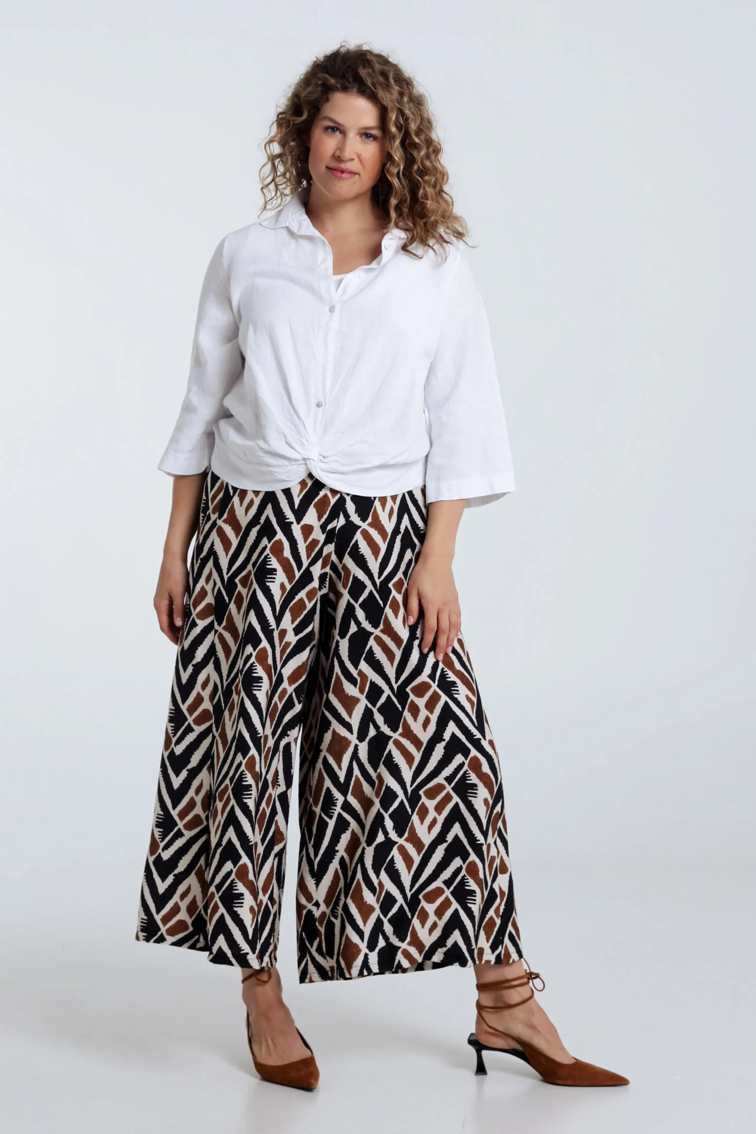 Chemise en lin unie avec noeud - Image 9