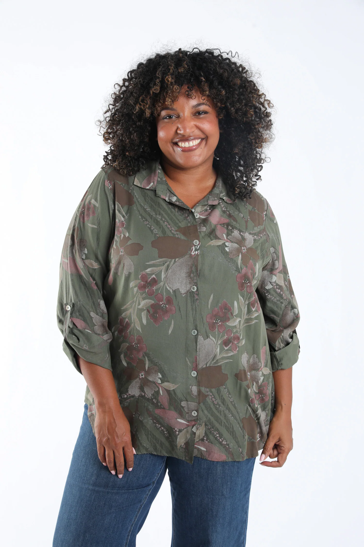 Chemise en lyocel imprimé fleuri