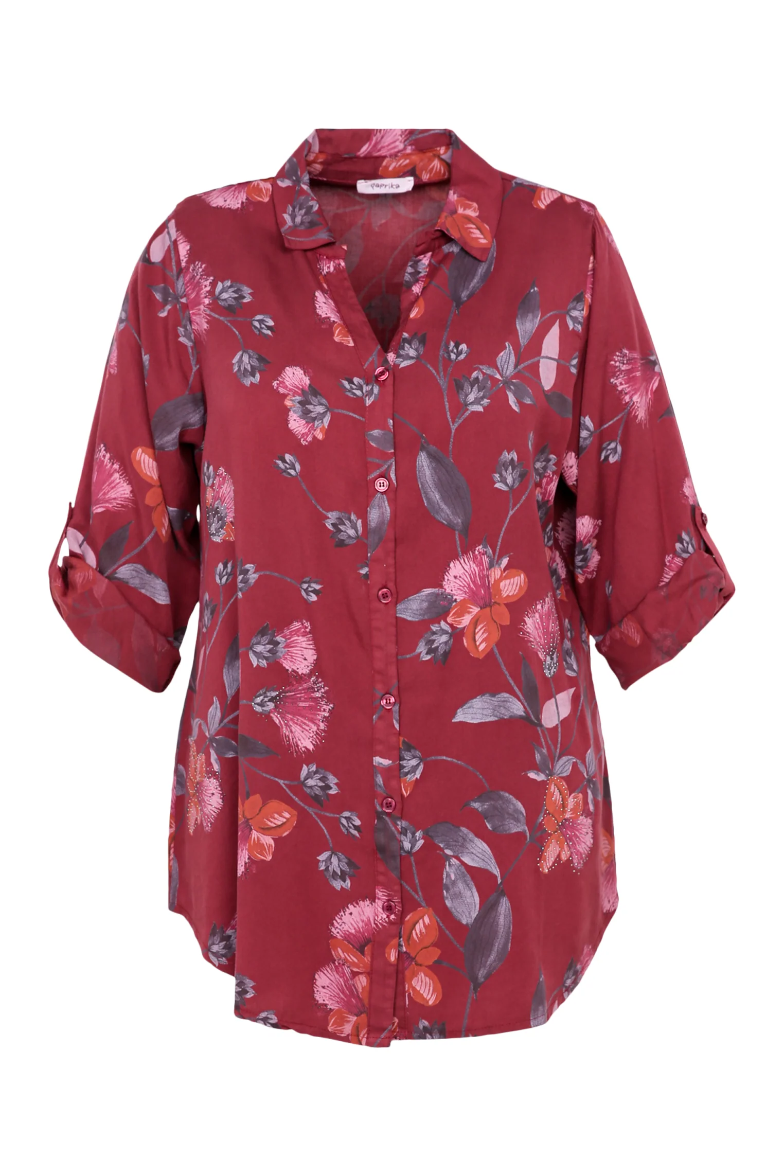 Chemise imprimé floral avec strass - Image 10