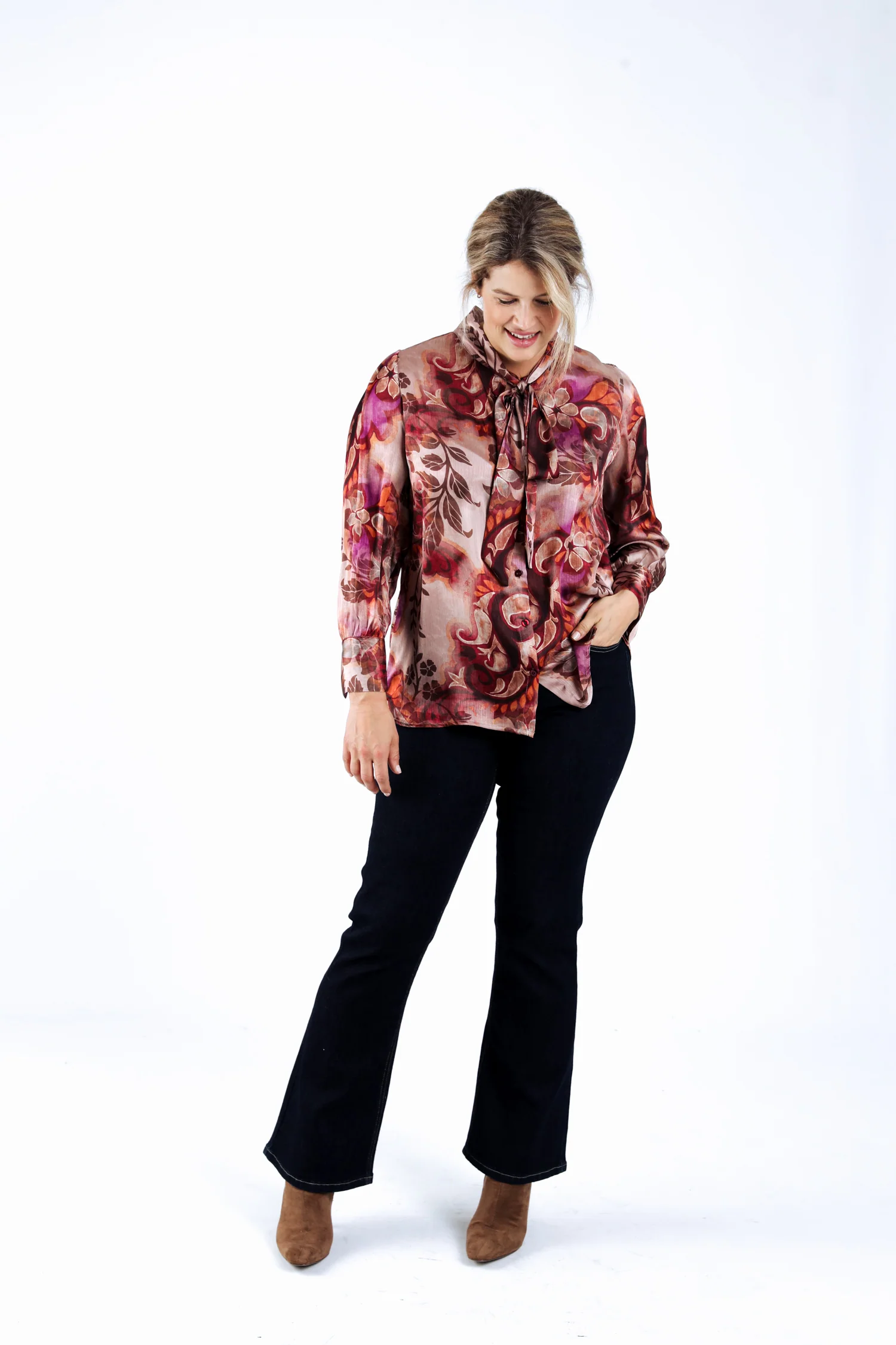 Chemise lavallière imprimé cachemire flou - Image 6