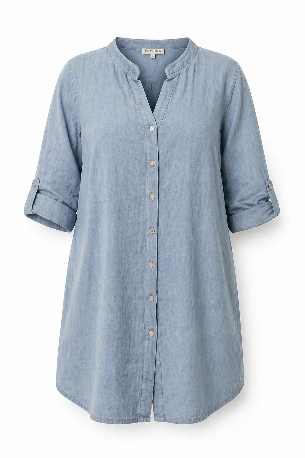 Chemise longue en gaze de coton unie