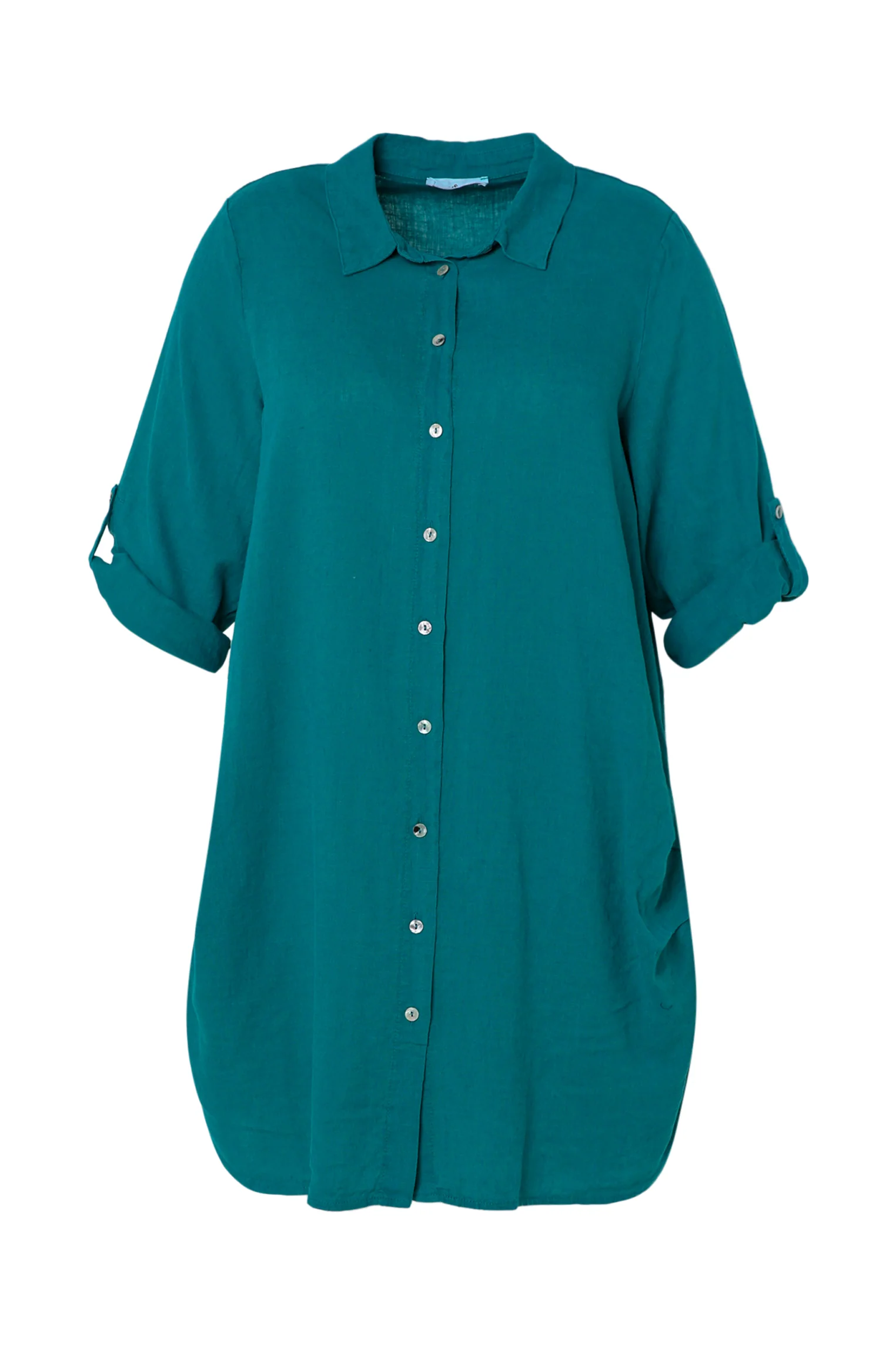 Chemise longue en lin et viscose unie - Image 10