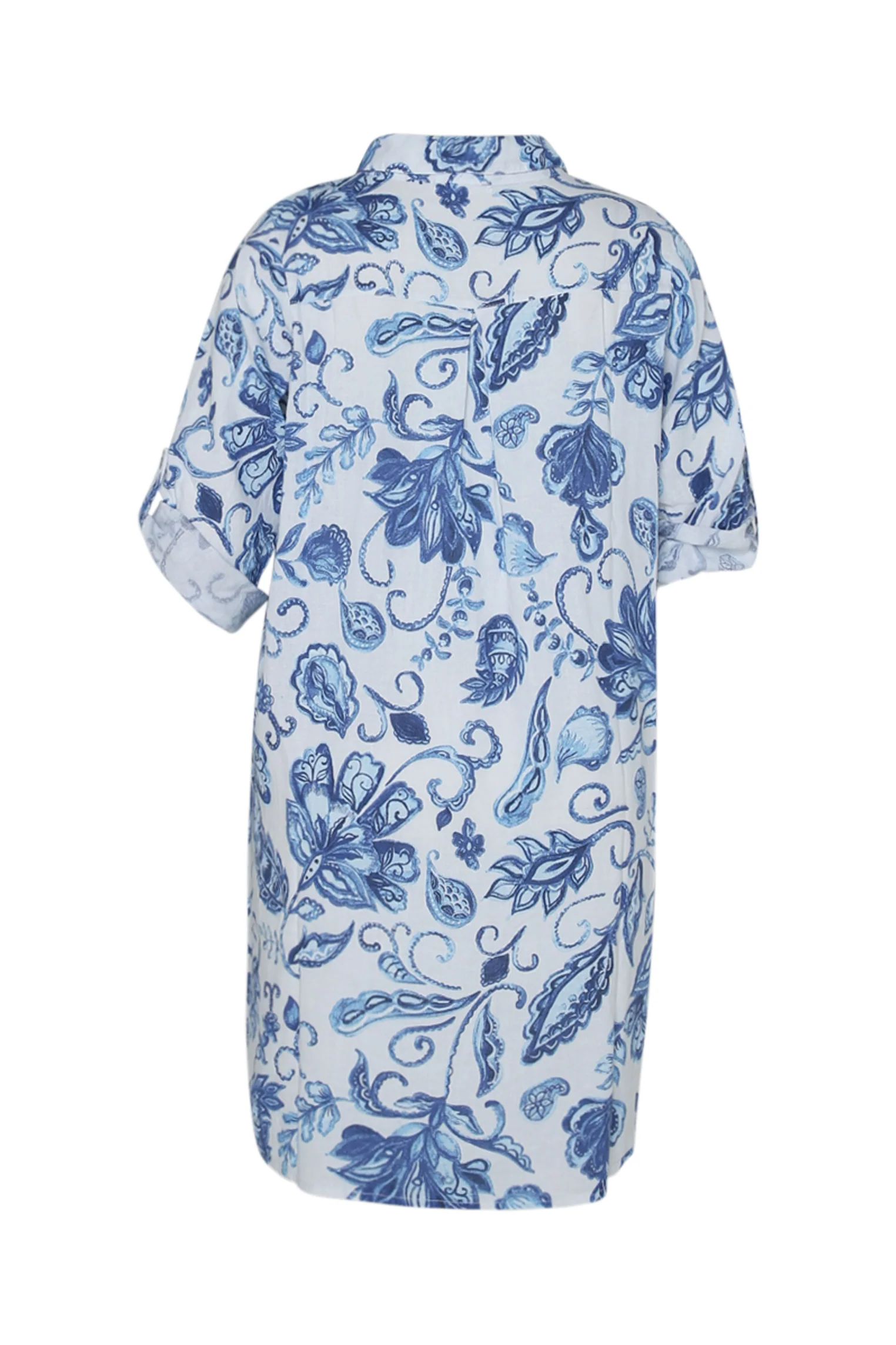 Chemise longue en lin imprimé fleurs indiennes - Image 11