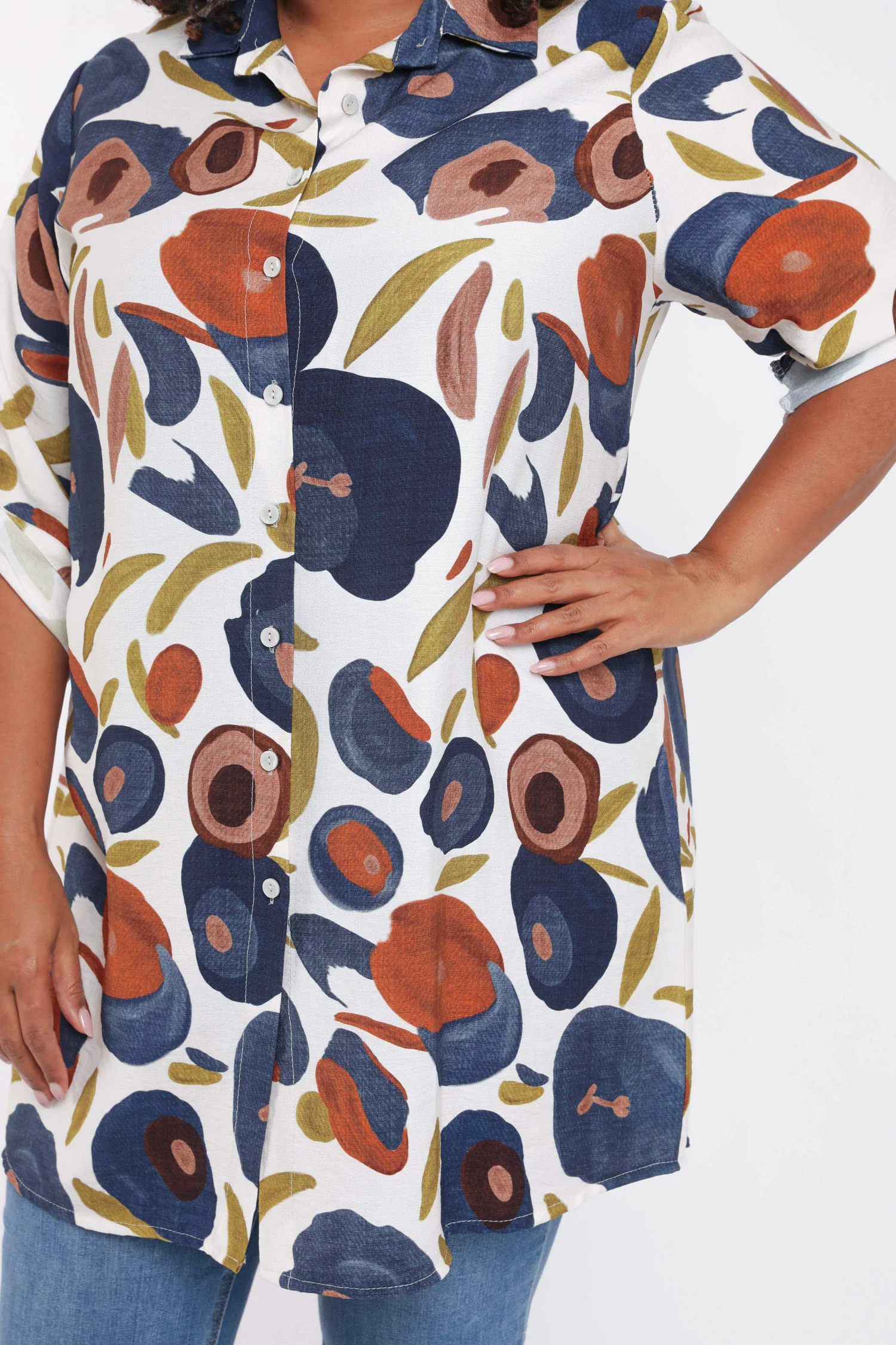 Chemise longue en viscose imprimé coquelicots - Image 4